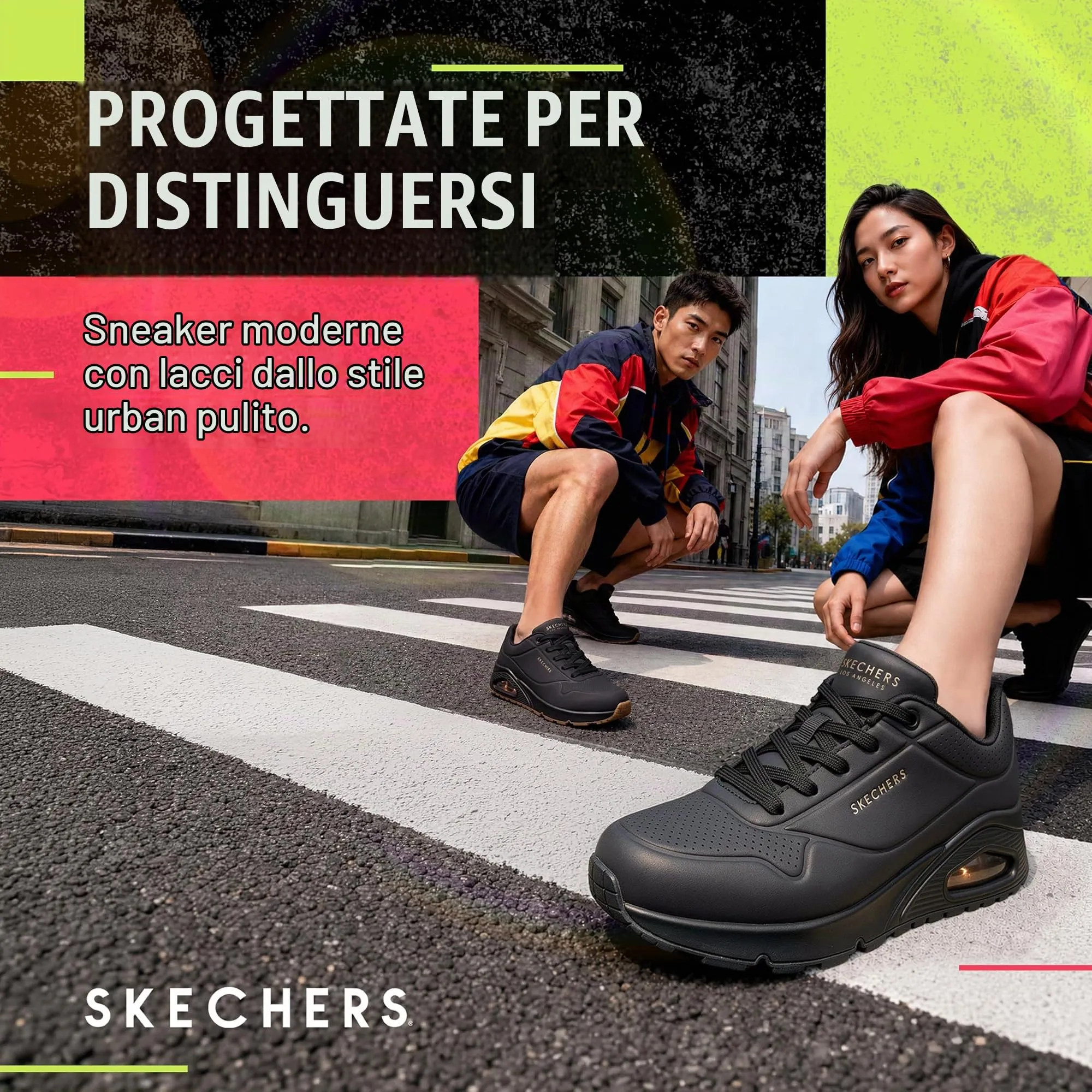 Skechers Uno Stand On Air Scarpe da Ginnastica Donna - Nero - 36.5 EU Larga - immagine 3