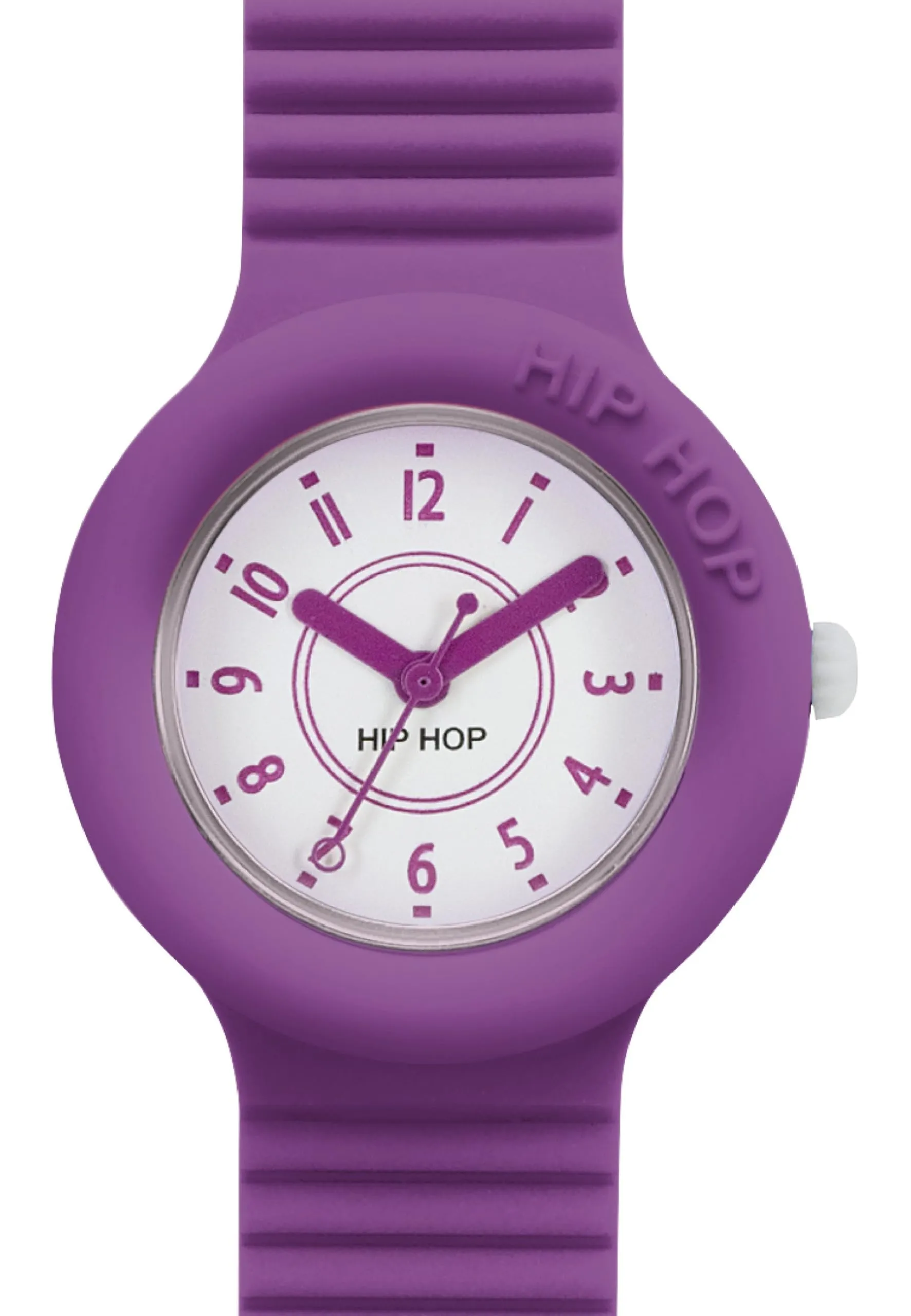 Hip Hop Numbers Collection Orologio Donna Fluo Purple, Cassa 32mm, Cinturino in Silicone Intercambiabile, Viola - immagine 2