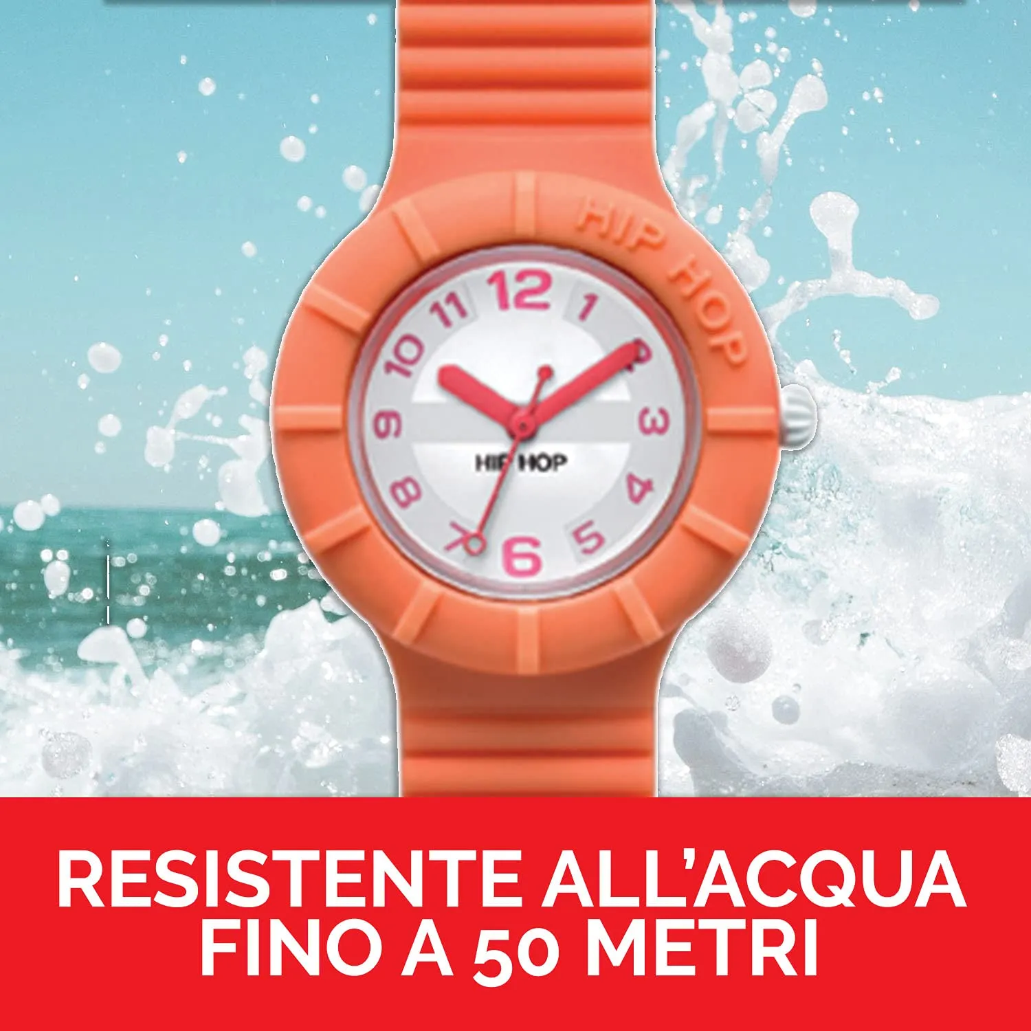 HIP HOP Numbers Collection Orologio Donna Mango, Cinturino in Silicone Intercambiabile, Cassa 32 mm, Arancione - immagine 4