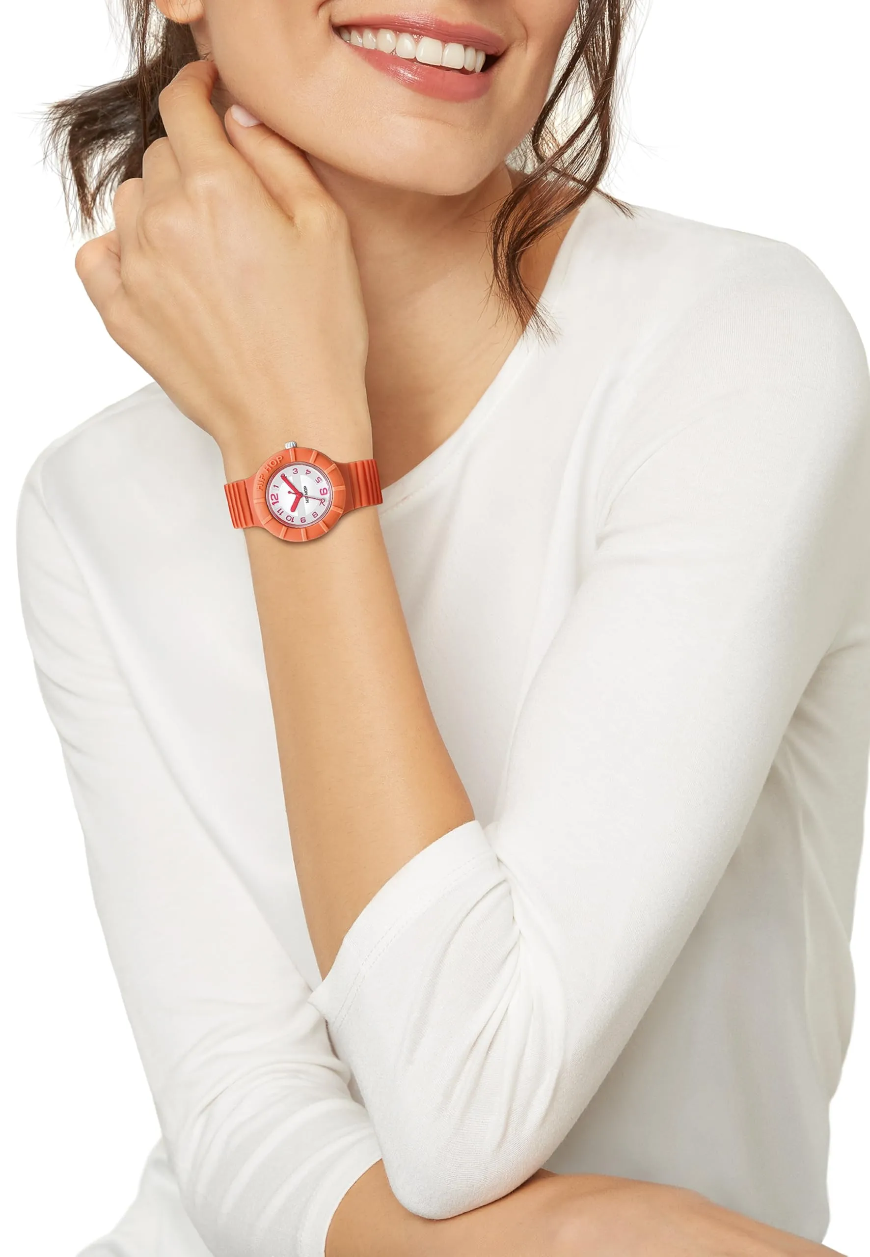 HIP HOP Numbers Collection Orologio Donna Mango, Cinturino in Silicone Intercambiabile, Cassa 32 mm, Arancione - immagine 8