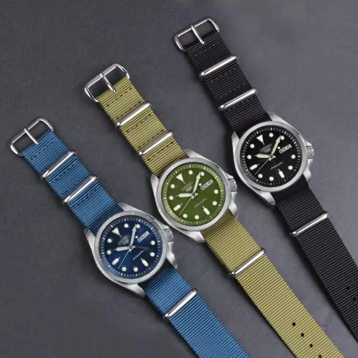 FOUUA Cinturino per orologio in nylon stile Nato, 20mm, Armgreen - immagine 3