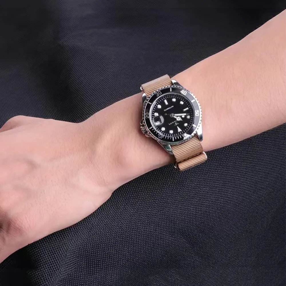 FOUUA Cinturino Orologio Nylon Stile Nato 22mm Cachi - immagine 7