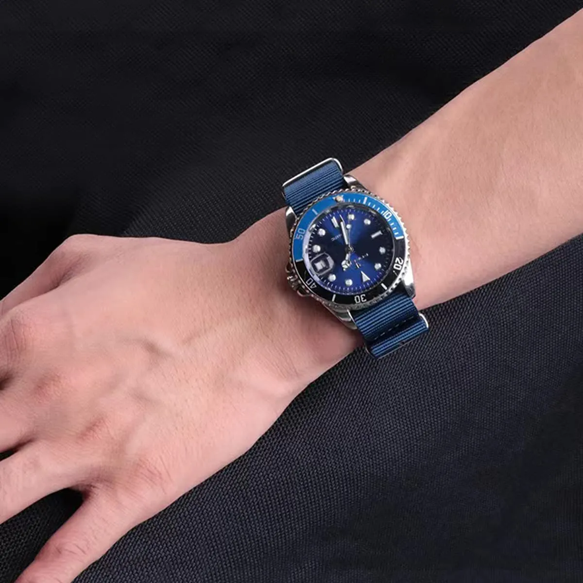 FOUUA Cinturino per orologio in nylon stile Nato, 24mm, Blu Navy - immagine 5