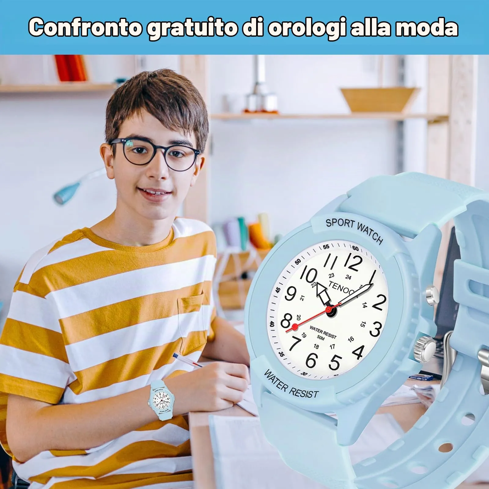 TENOCK Orologio da Polso Sportivo da Donna Analogico al Quarzo 50M Impermeabile con Luce Notturna - immagine 4