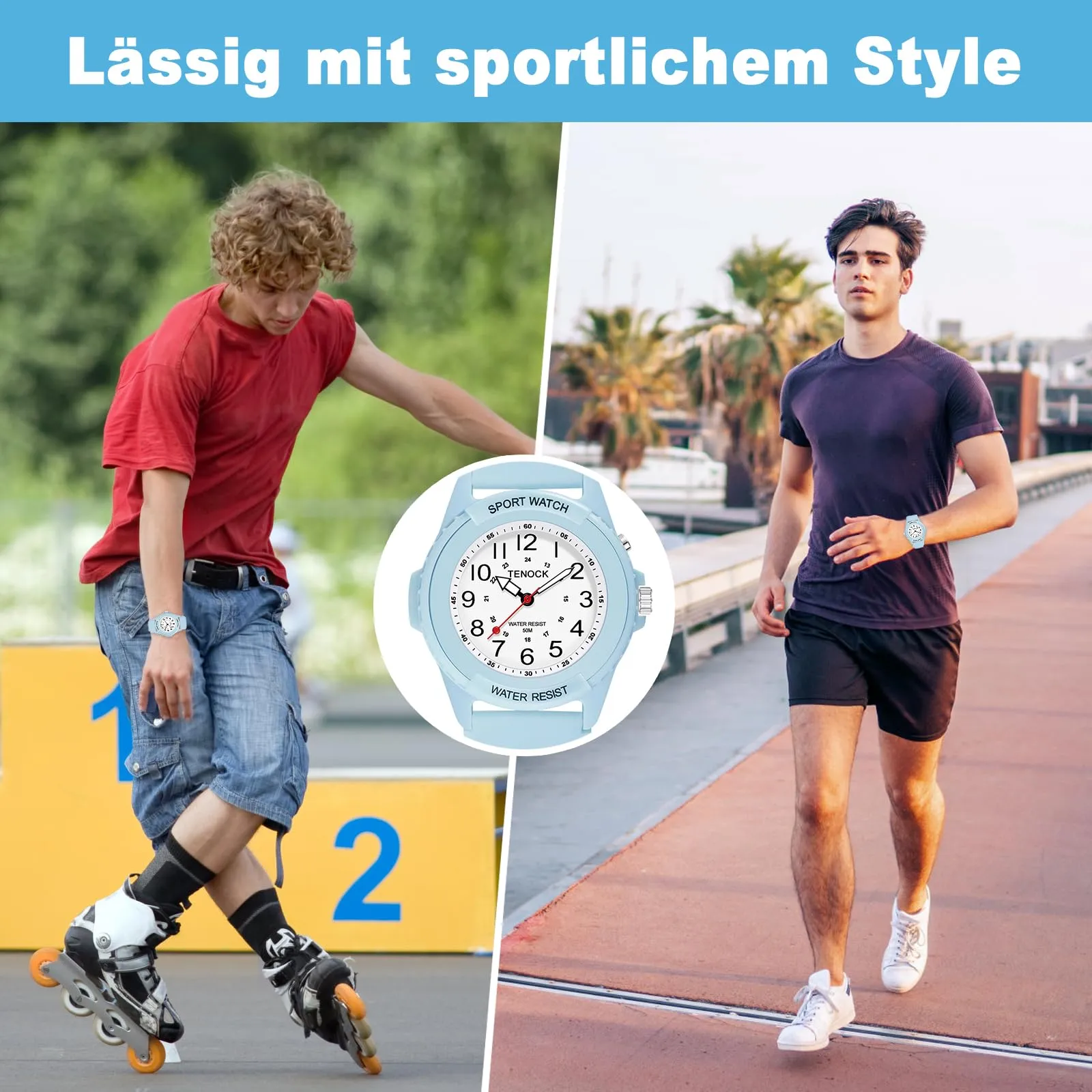 TENOCK Orologio da Polso Sportivo da Donna Analogico al Quarzo 50M Impermeabile con Luce Notturna - immagine 5