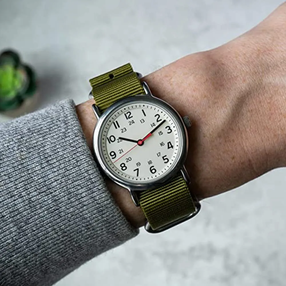 FOUUA Cinturini in nylon stile Nato 24mm Armgreen - immagine 5