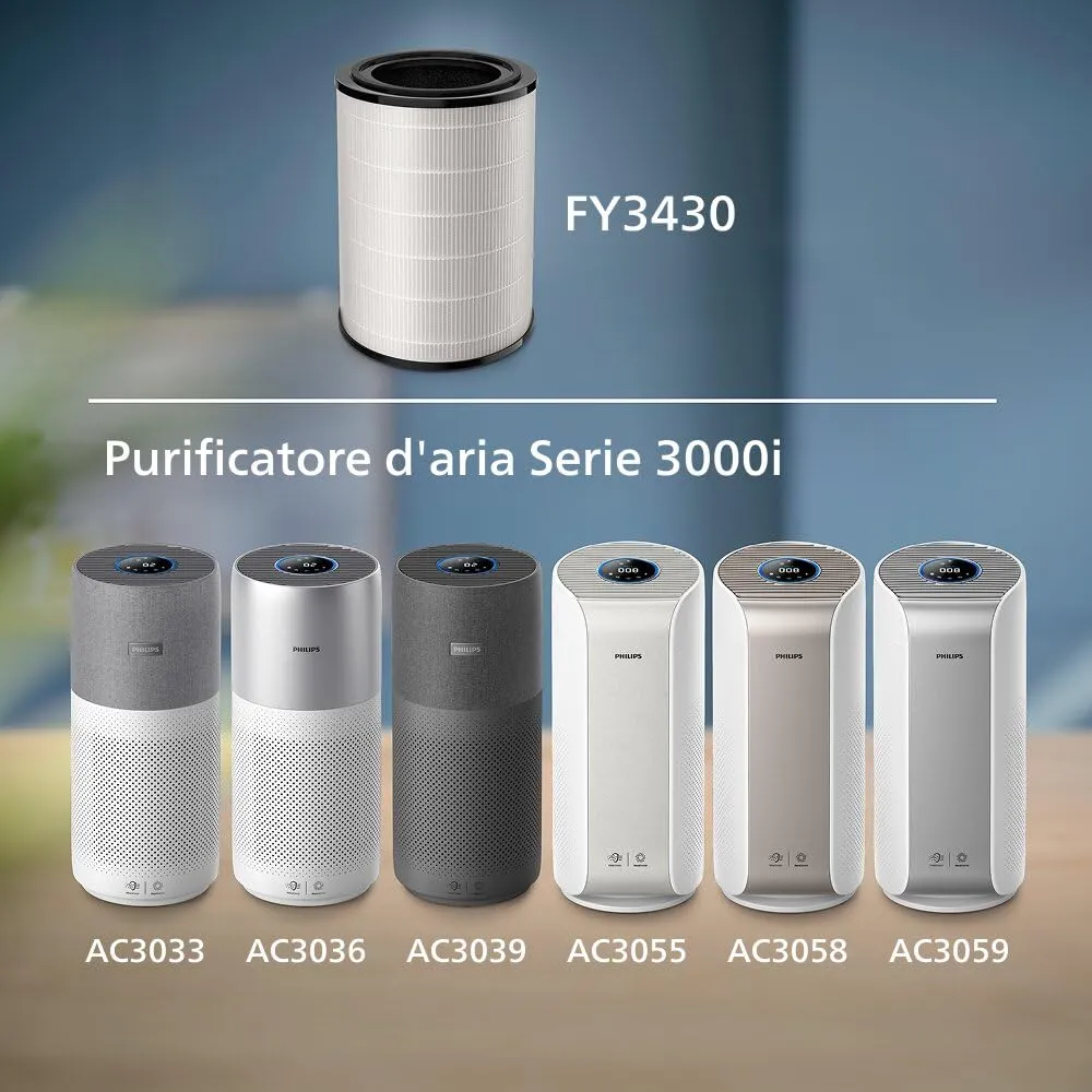 Philips Filtro HEPA NanoProtect Ricambio Purificatore d'Aria Serie 3000i FY3430/30 - immagine 2