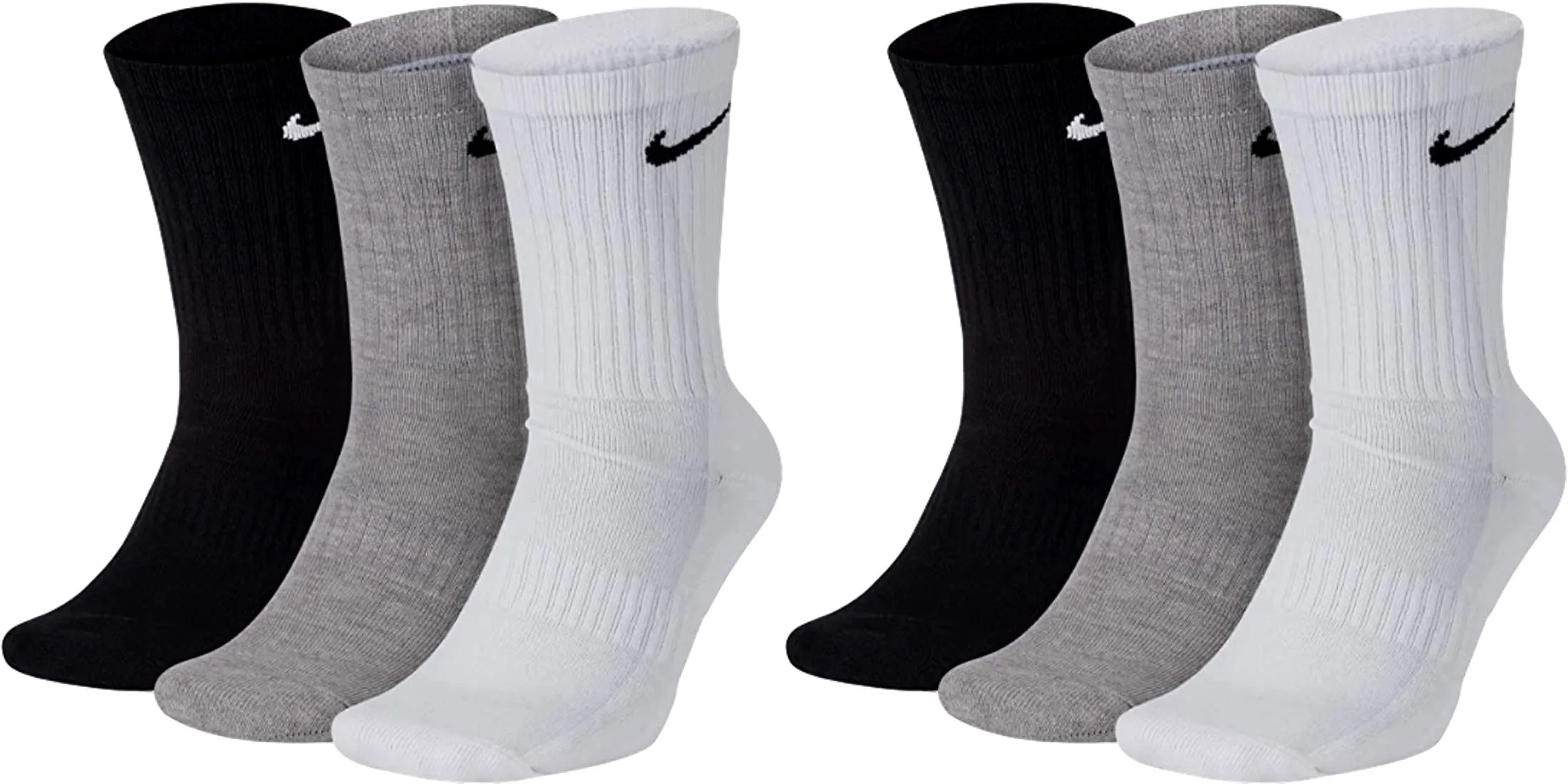 Nike Everyday Cushioned Crew Socks, 3 Pairs, White/Grey/Black, 46-50 cm - immagine 1