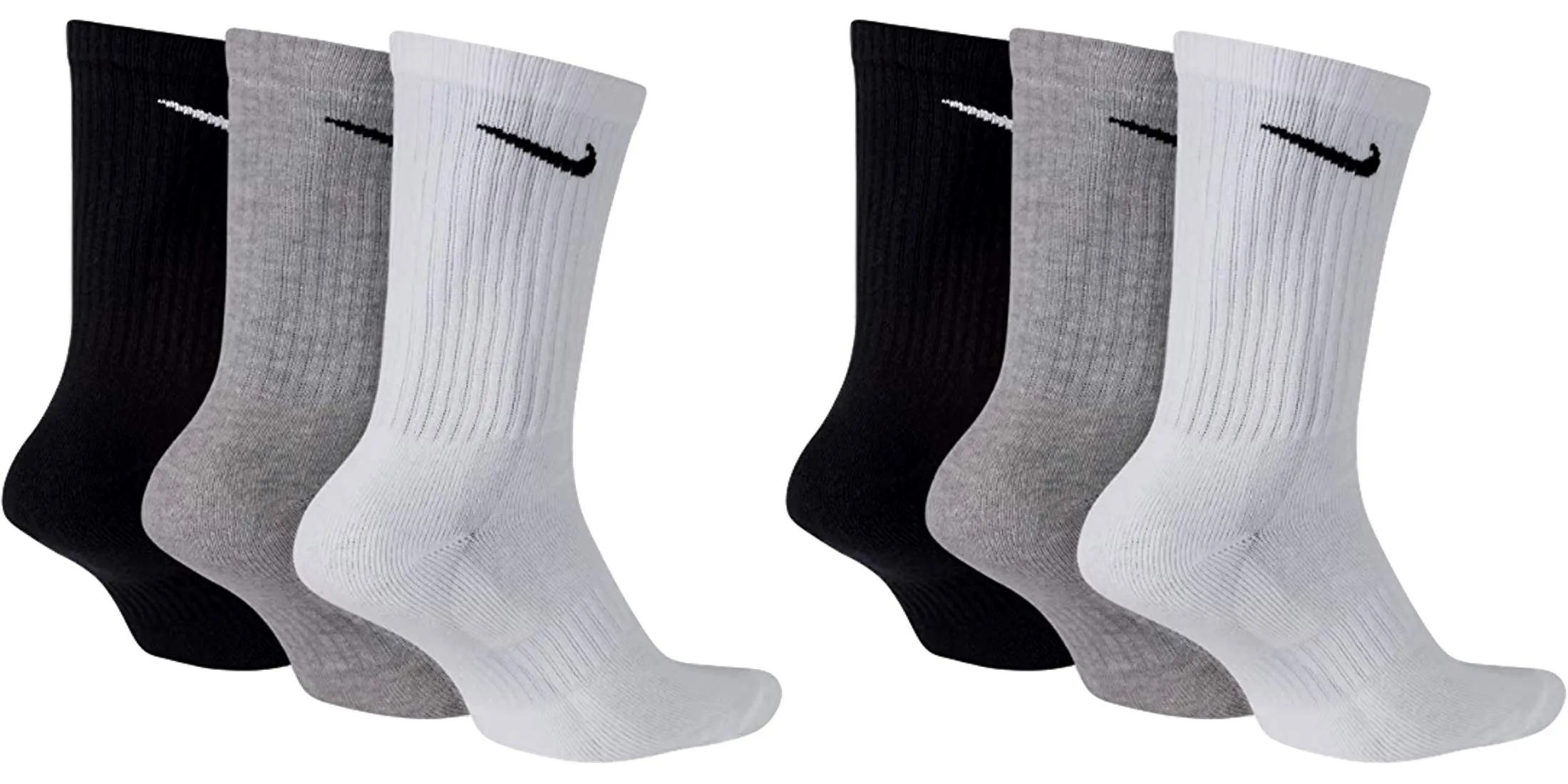 Nike Everyday Cushioned Crew Socks, 3 Pairs, White/Grey/Black, 46-50 cm - immagine 2