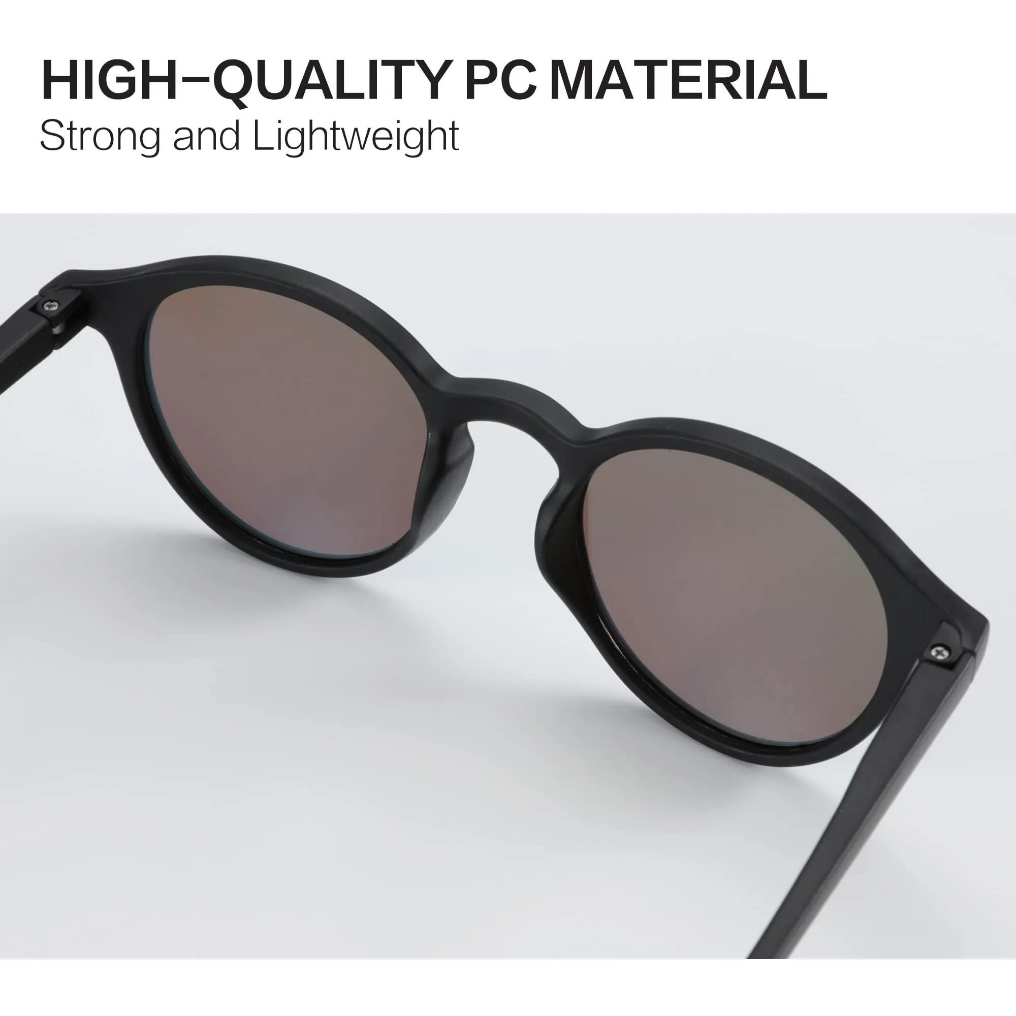 ZENOTTIC Occhiali da Sole Polarizzati Retrò Classici Rotondi Vintage UV400 per Uomo e Donna - immagine 5