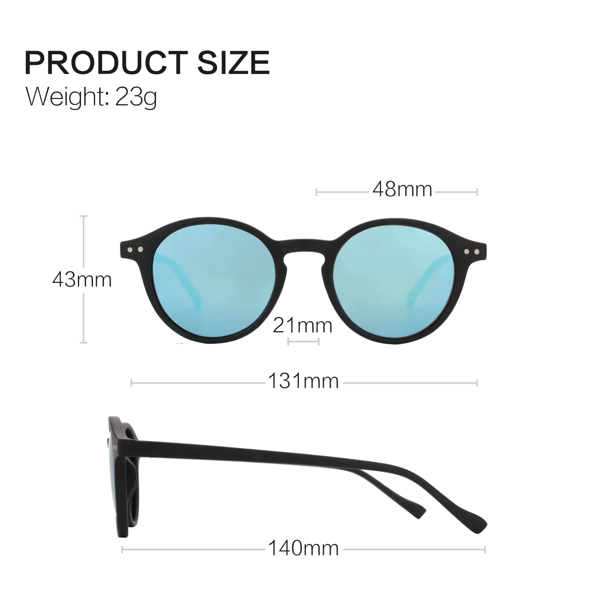 ZENOTTIC Occhiali da Sole Polarizzati Retrò Classici Rotondi Vintage UV400 per Uomo e Donna - immagine 6