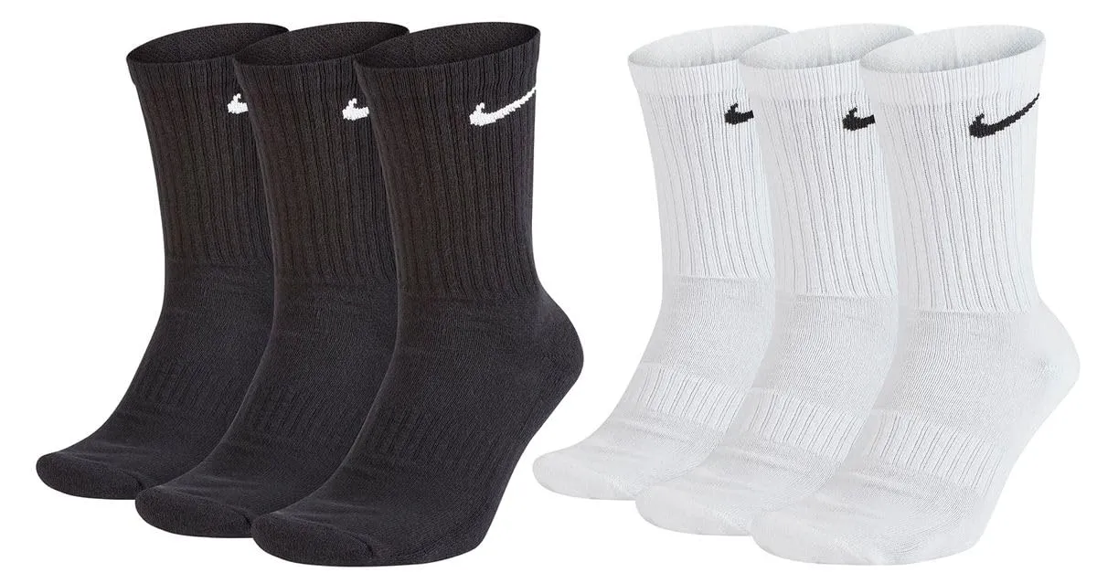 Nike Everyday Cushioned Crew Socks, 3 Pairs, Black, 42-46 - immagine 1