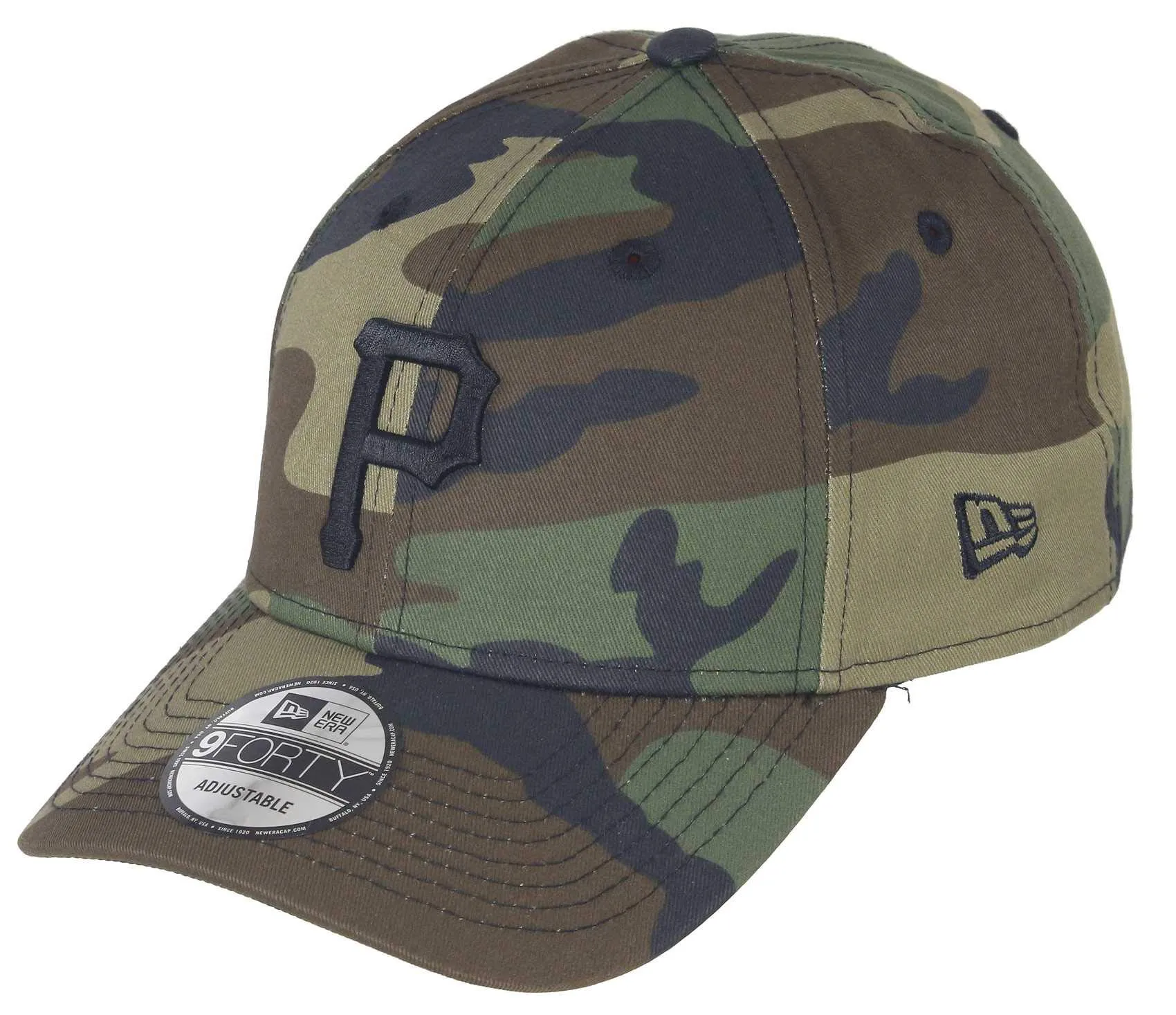 New Era Pittsburgh Pirates 9forty Adjustable Snapback Cap MLB Essential Camo Camouflage/Black - One Size - immagine 1