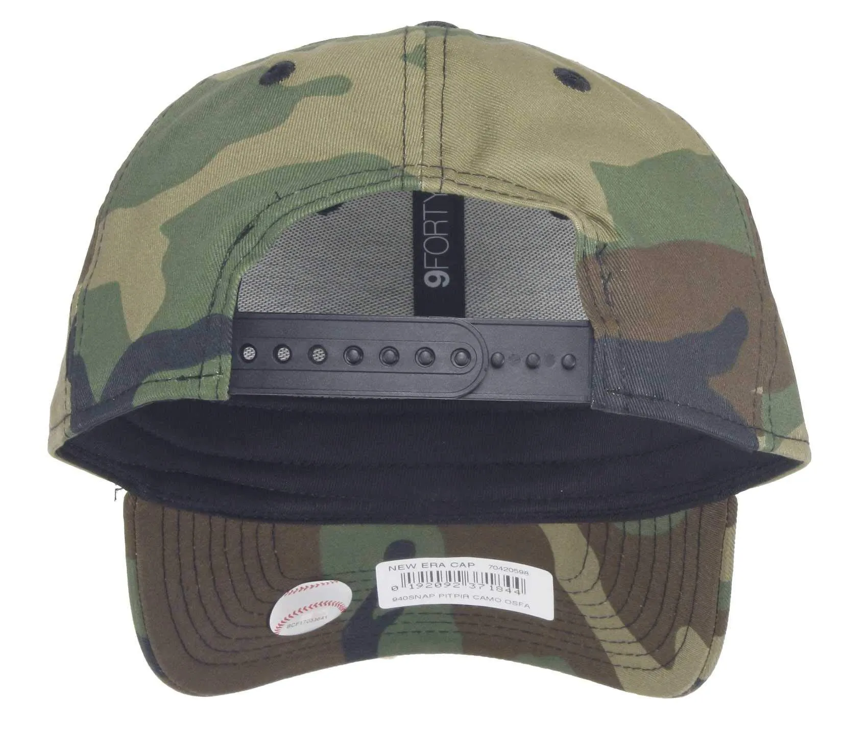 New Era Pittsburgh Pirates 9forty Adjustable Snapback Cap MLB Essential Camo Camouflage/Black - One Size - immagine 2