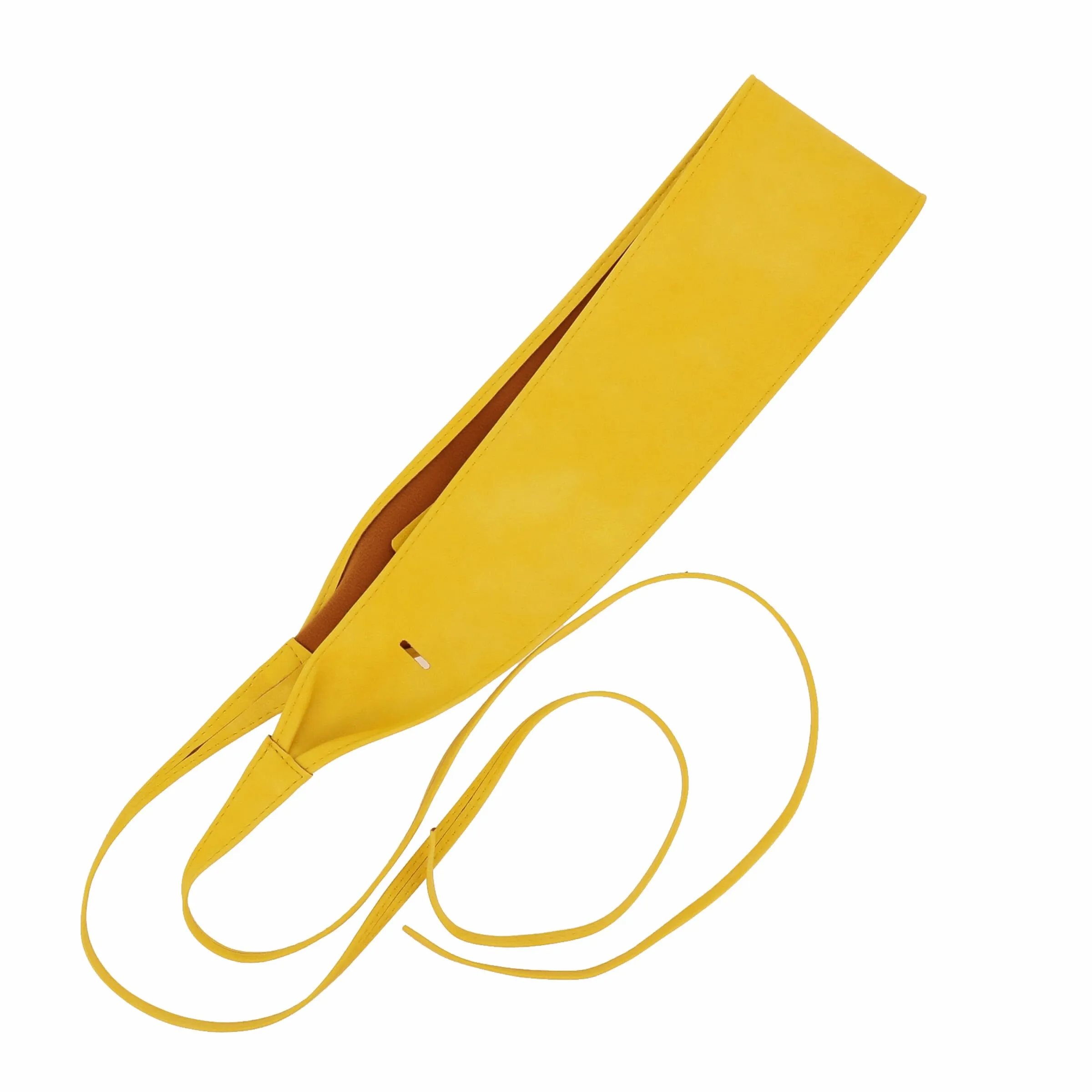 FASHIONGEN Cintura Obi da donna in similpelle Giallo, S-M - immagine 6