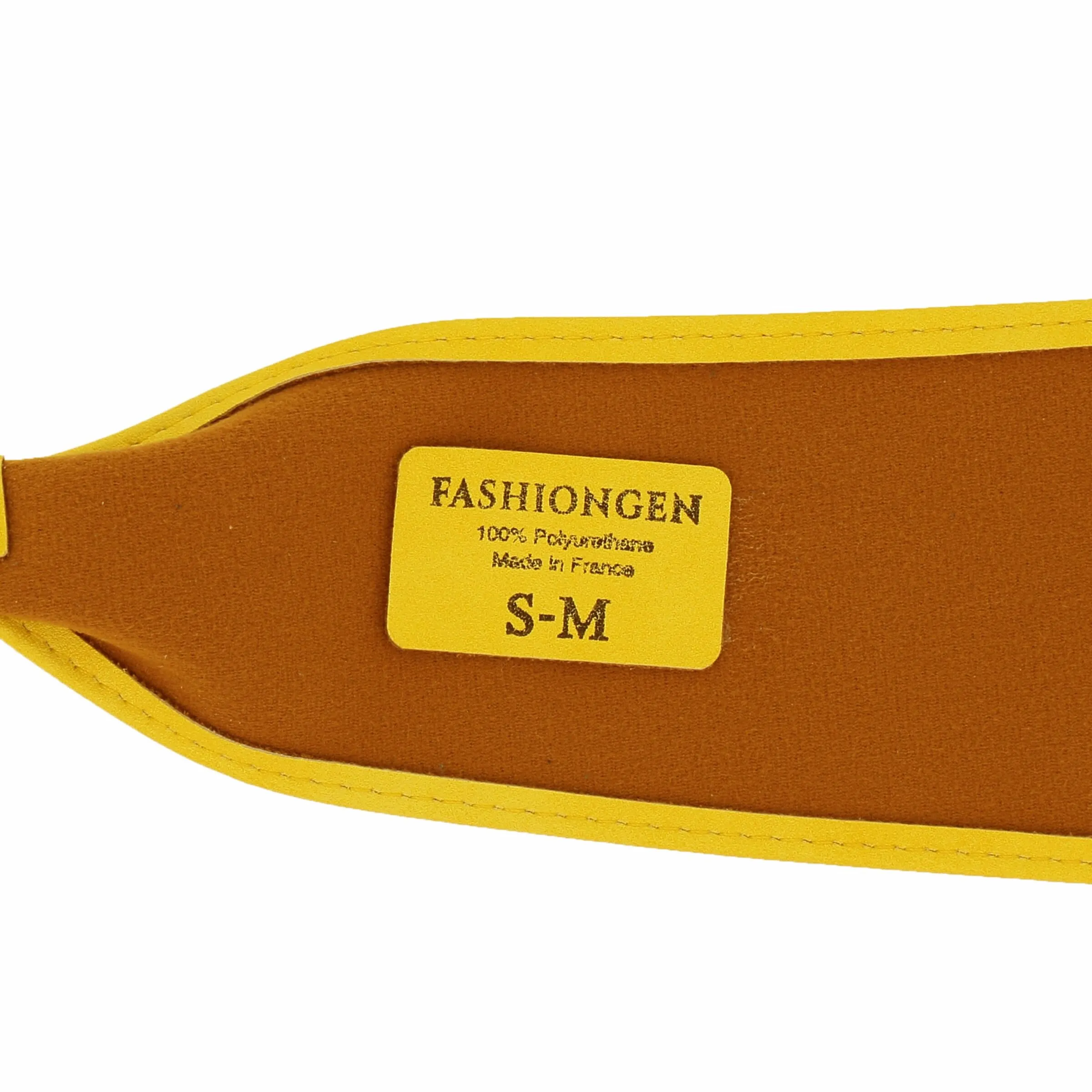 FASHIONGEN Cintura Obi da donna in similpelle Giallo, S-M - immagine 8