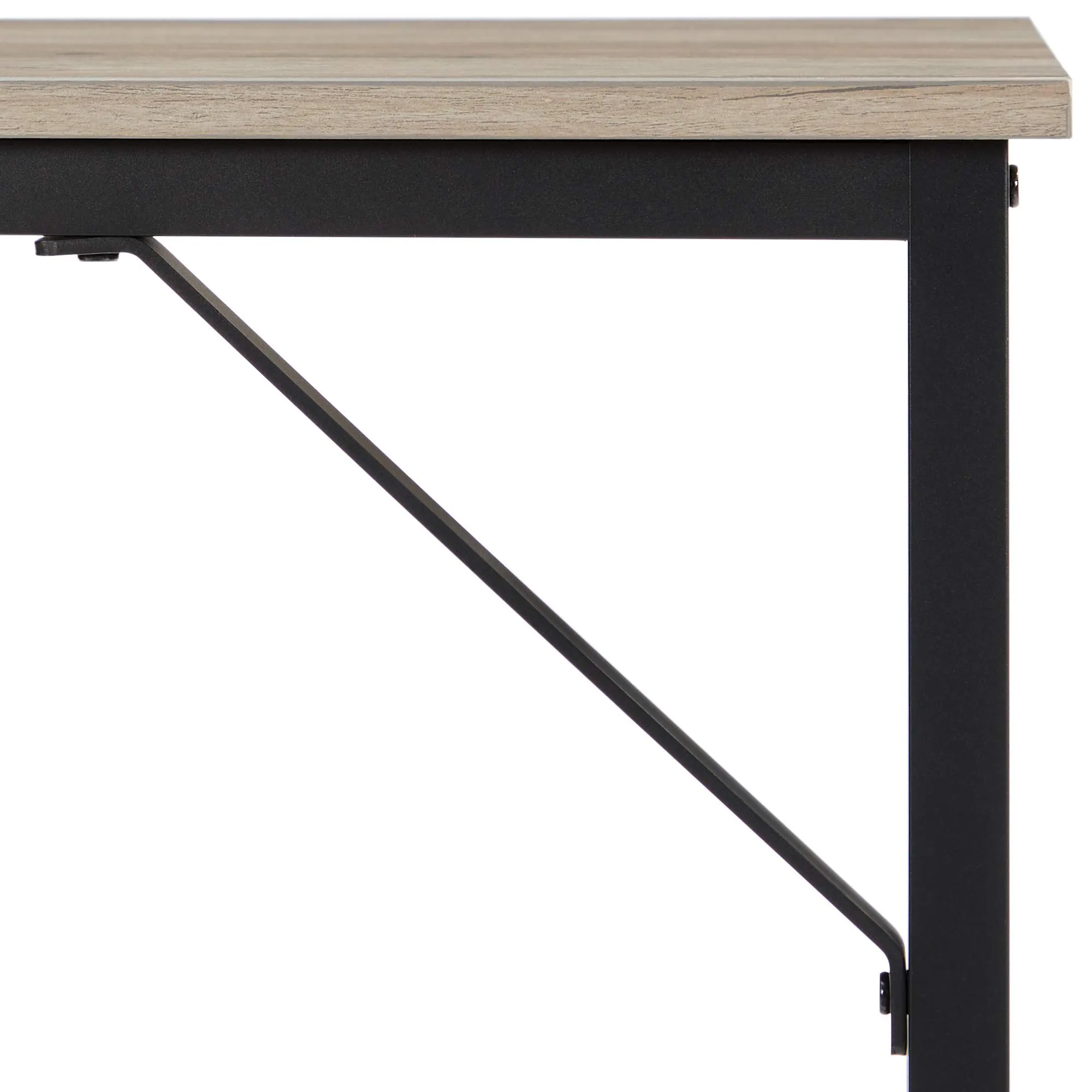 VASAGLE Scrivania per Computer Industriale, 50 x 100 x 76 cm, Greige Melange e Nero Inchiostro, LWD041B02 - immagine 5