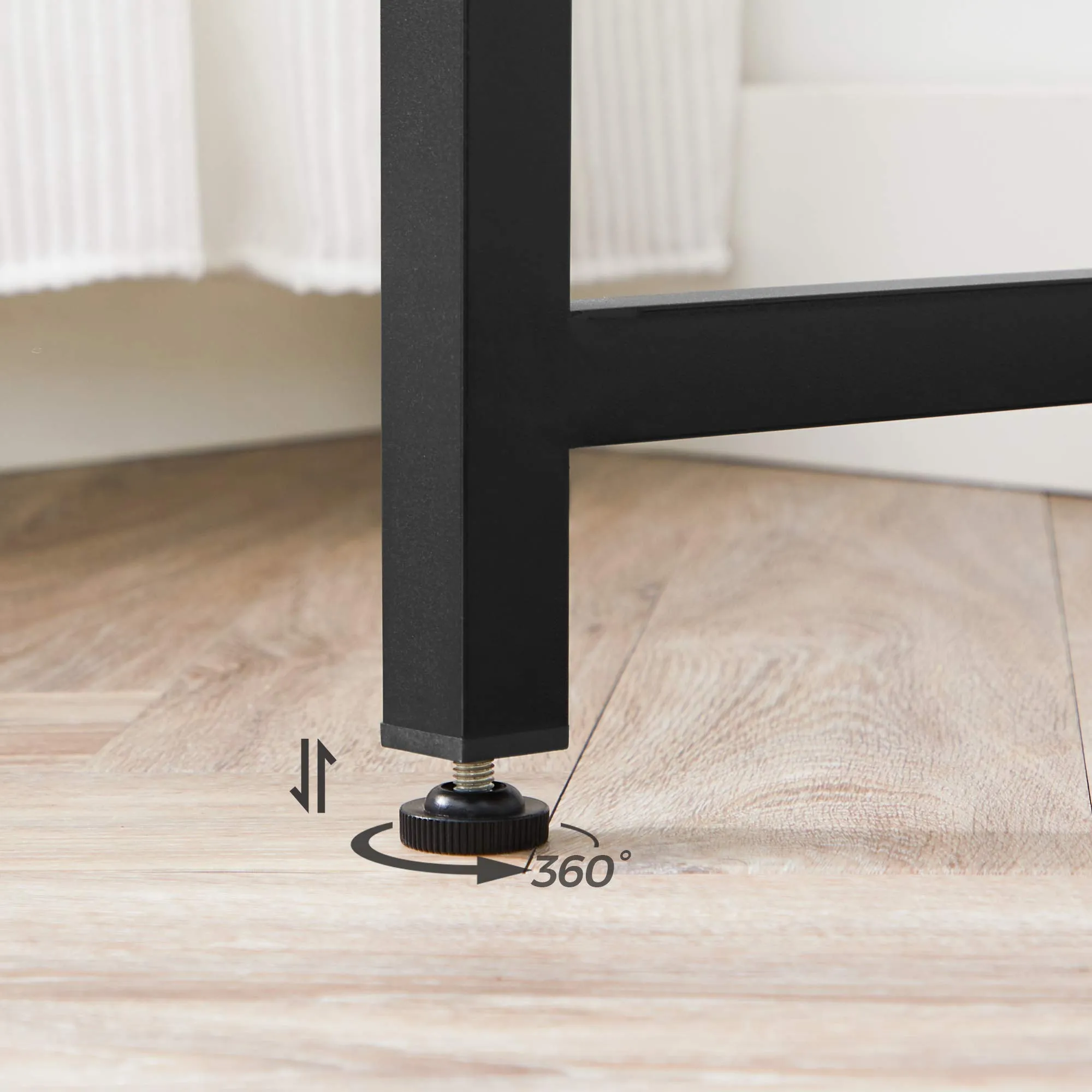 VASAGLE Scrivania per Computer Industriale, 50 x 100 x 76 cm, Greige Melange e Nero Inchiostro, LWD041B02 - immagine 6