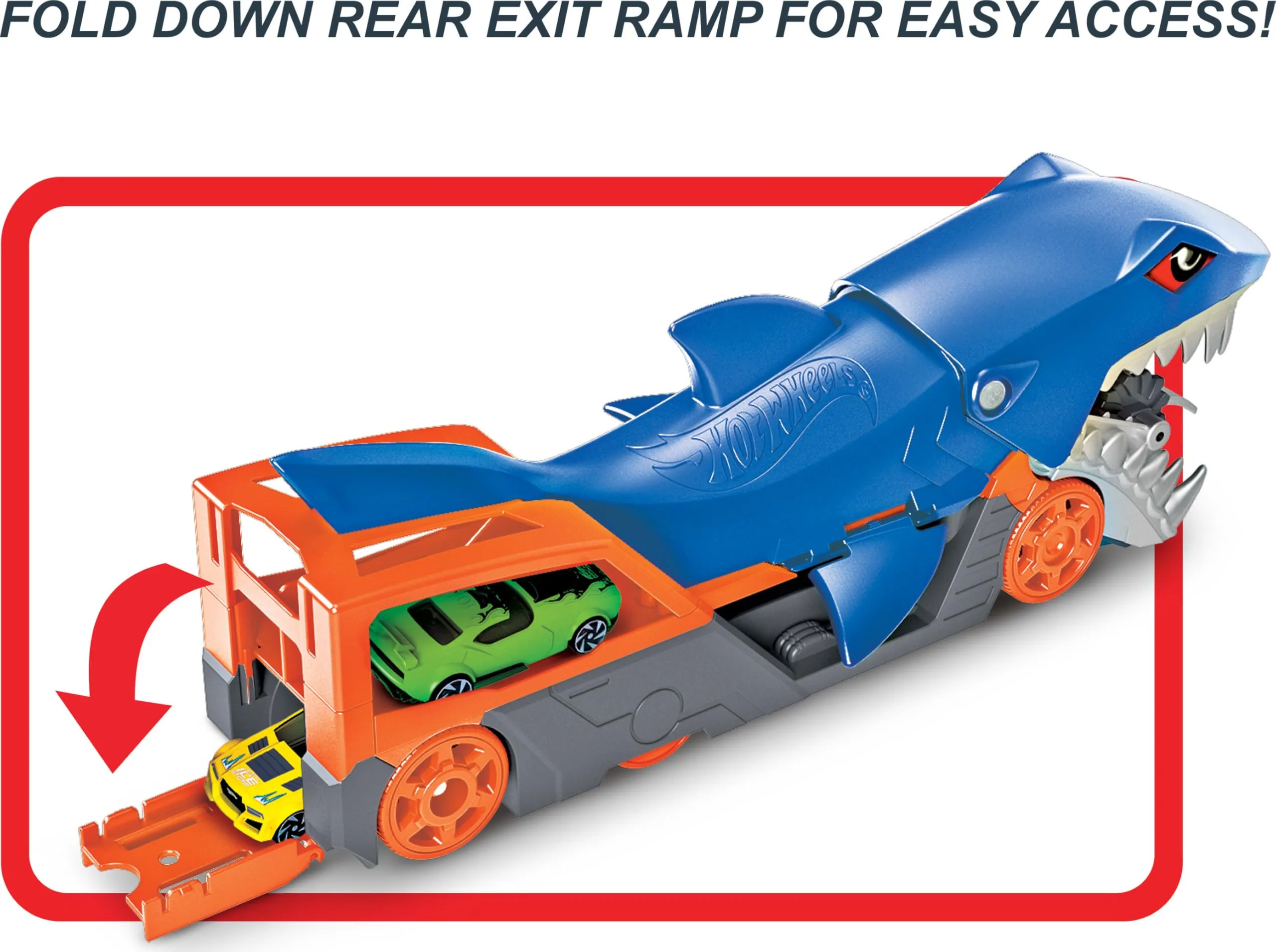 Hot Wheels Trasportatore Squalo Divoratore con veicolo 1:64 incluso - immagine 4