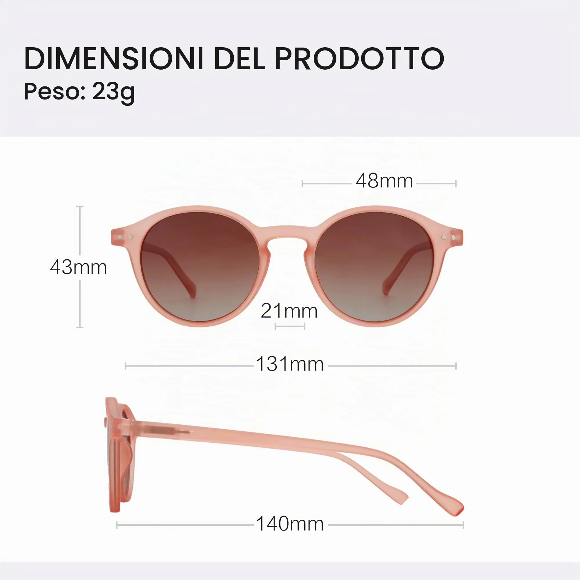 ZENOTTIC Occhiali da Sole Polarizzati Retrò Classici Rotondi UV400 Unisex - immagine 6