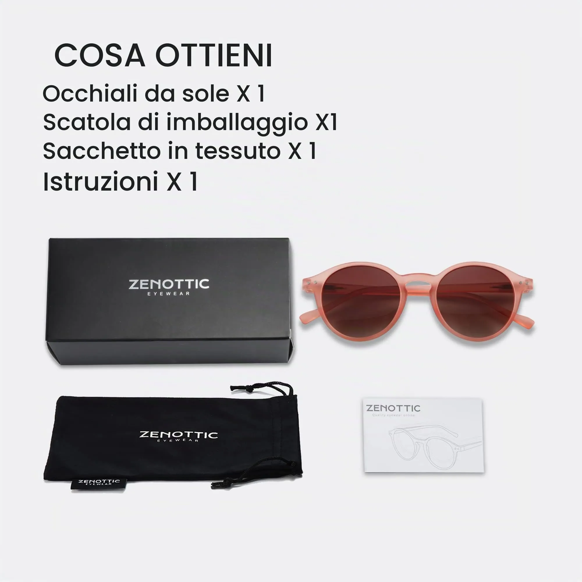 ZENOTTIC Occhiali da Sole Polarizzati Retrò Classici Rotondi UV400 Unisex - immagine 7
