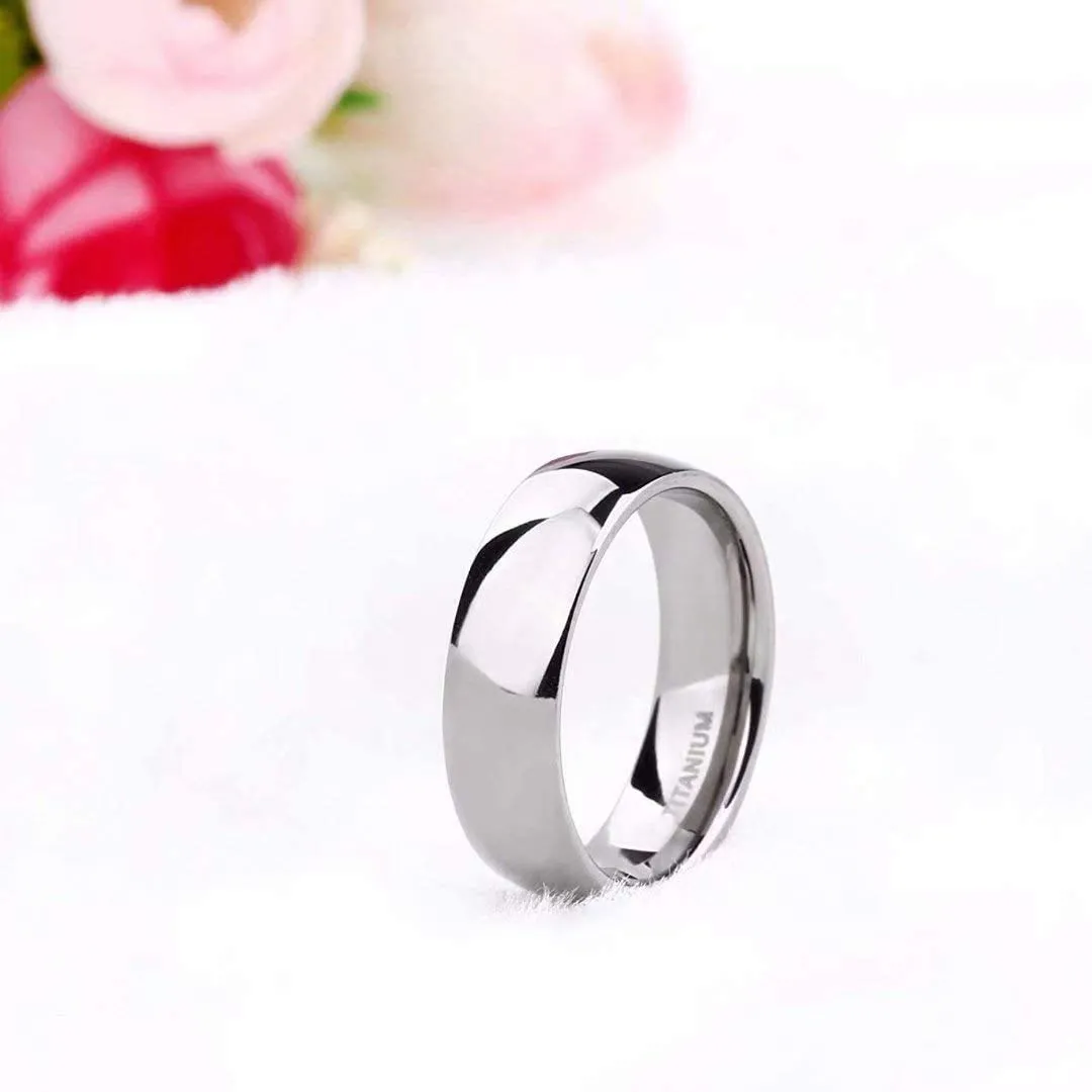 Zakk Anello in titanio lucido per uomo e donna, fascia sottile 6mm, Argento - immagine 2
