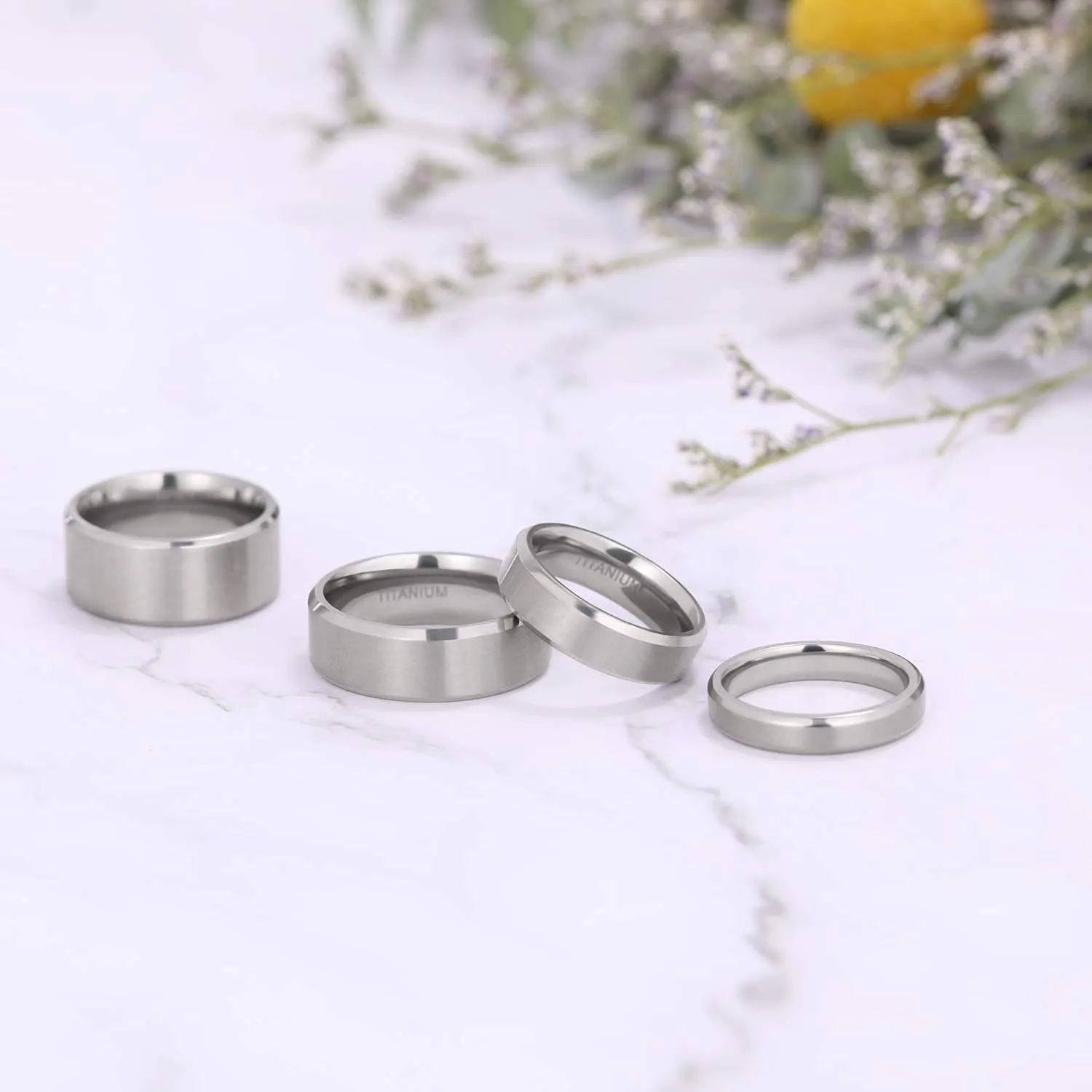 Zakk Anello in titanio argento spazzolato opaco, 4mm, 60 (19.1) - immagine 3