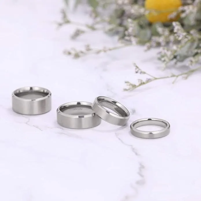 Zakk Anello in titanio argento spazzolato opaco per uomo e donna 8mm, 68 (21.6) - immagine 6