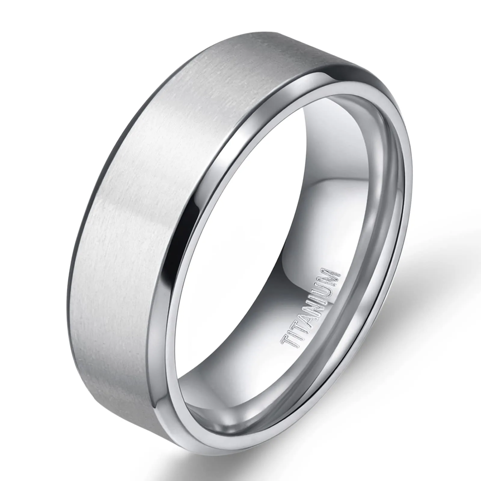 Zakk Anello in titanio argento spazzolato opaco 8mm, 62 (19.7) - immagine 1