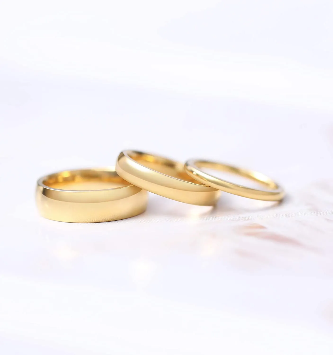 Zakk Anello in titanio lucido unisex, fascia impilabile 6mm, Oro - immagine 3