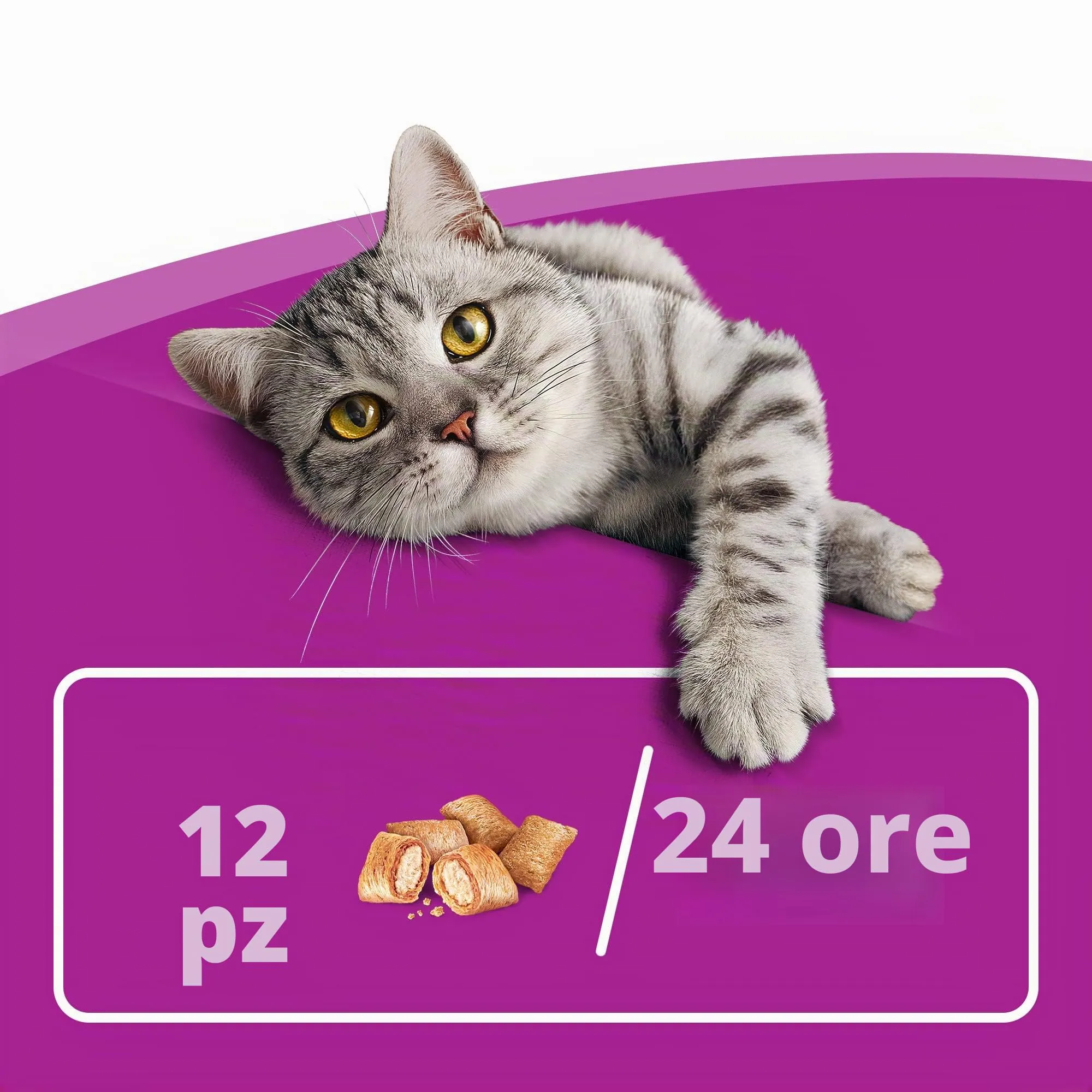 Whiskas Snack per Gatti Anti-Hairball con Pollo, 60 g - 8 Vaschette - immagine 3
