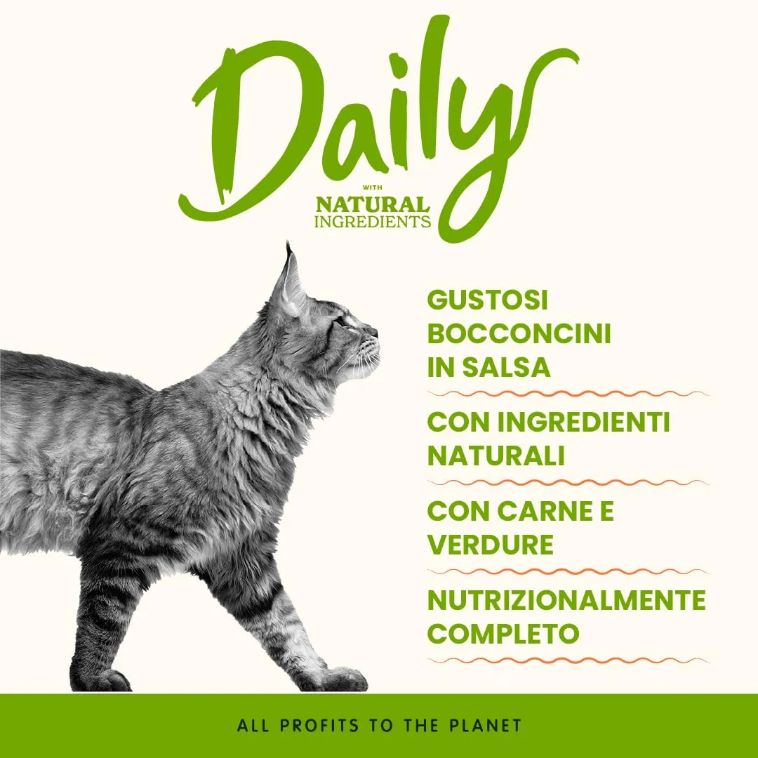 Almo Nature Daily Alimento Umido Completo per Gatti Adulti Pollo e Manzo Bocconcini 2.1 kg (30 x 70 g) - immagine 2