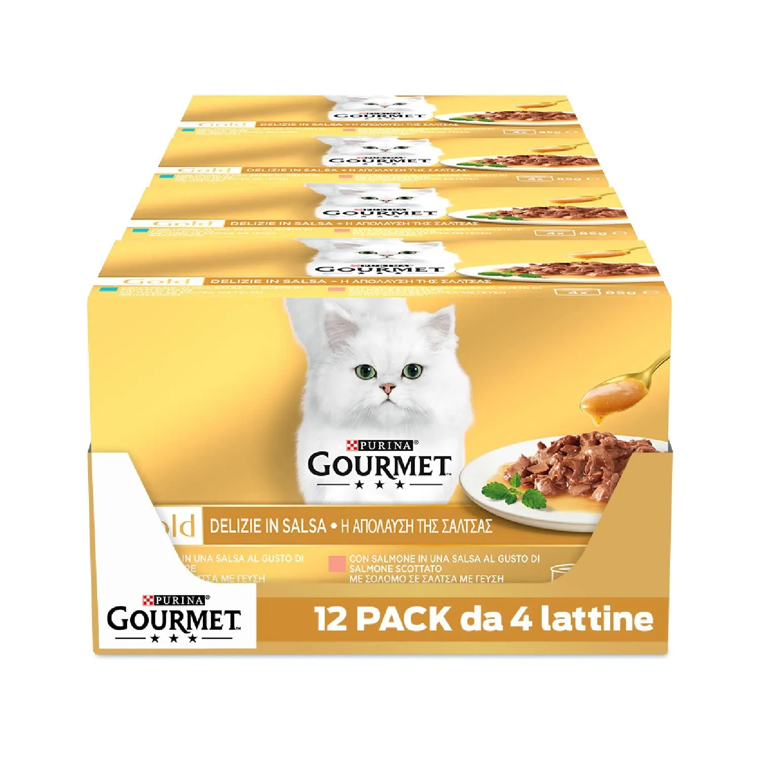 Gourmet Gold Cibo Umido per Gatti Adulti Delizie in Salsa, 48 Lattine da 85g - immagine 1