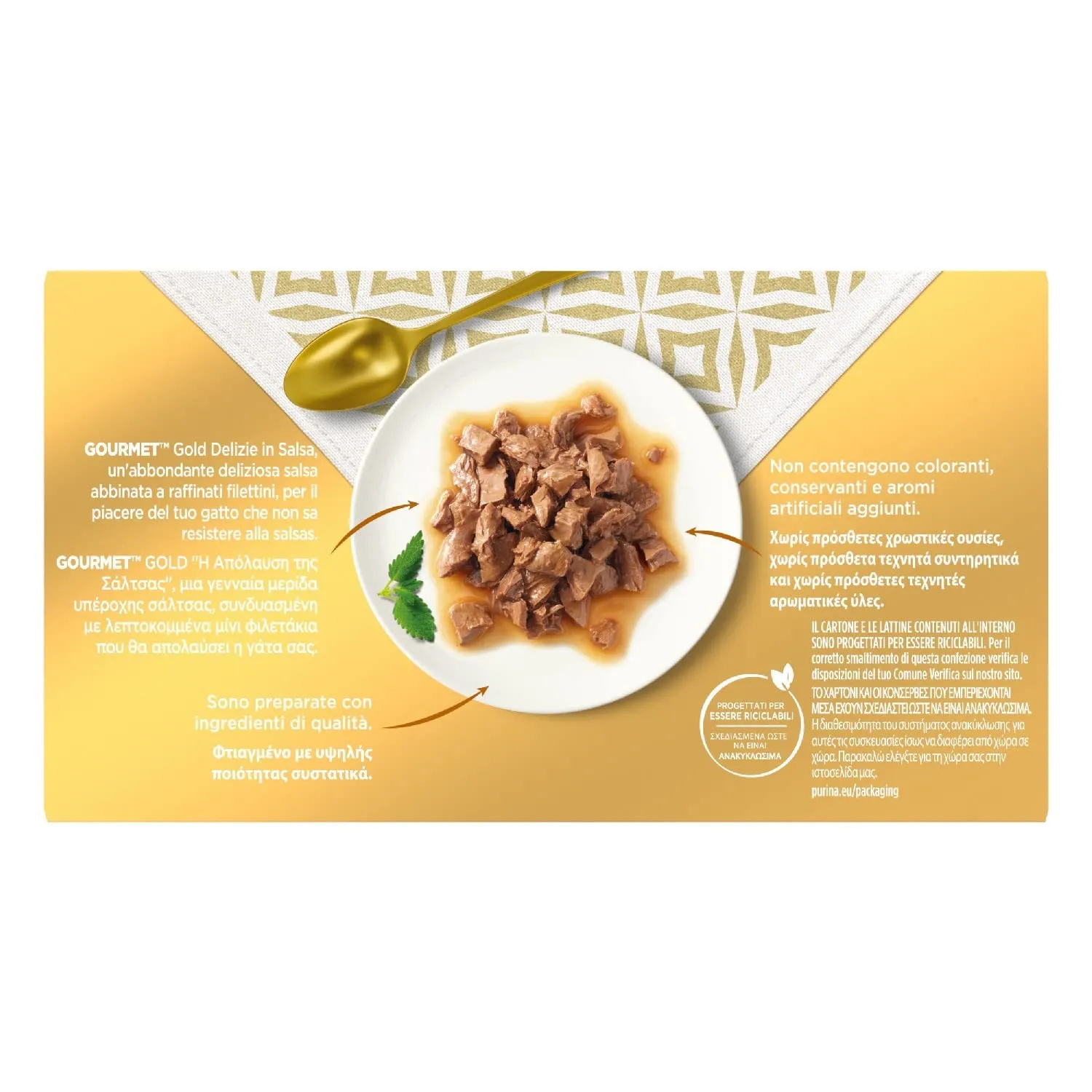 Gourmet Gold Cibo Umido per Gatti Adulti Delizie in Salsa, 48 Lattine da 85g - immagine 3