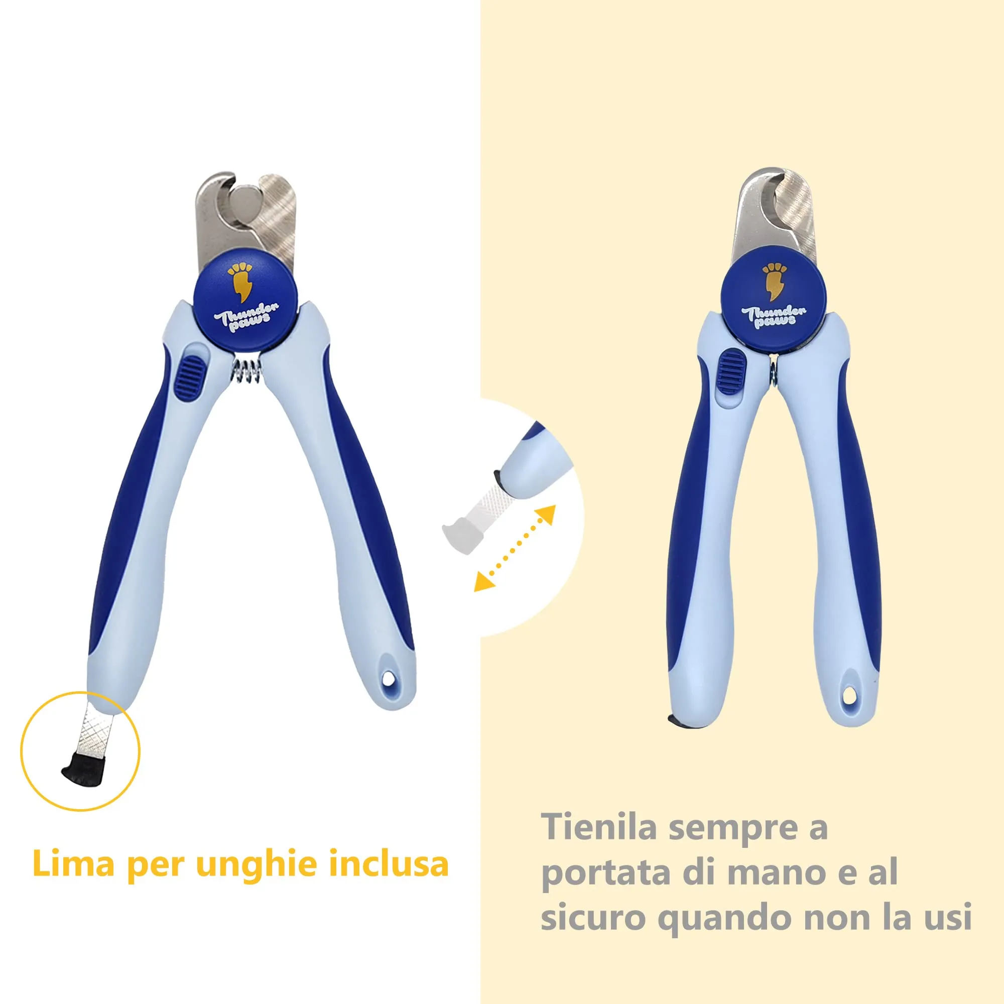 Thunderpaws Tagliaunghie per Cani Medio-Grande con Blocco di Protezione e Lima, Blu - immagine 3