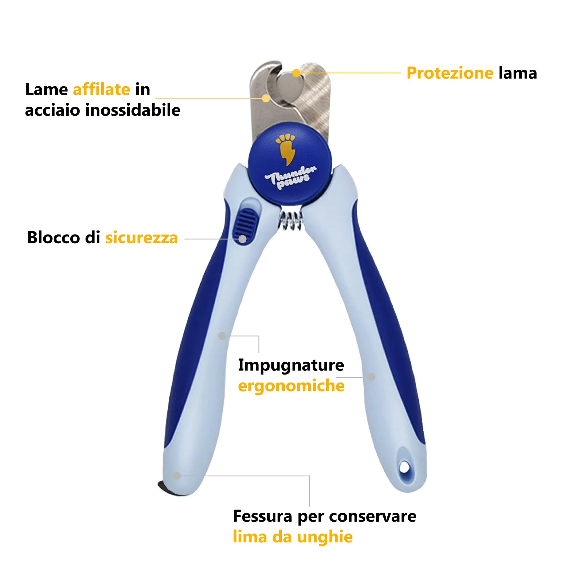 Thunderpaws Tagliaunghie per Cani Medio-Grande con Blocco di Protezione e Lima, Blu - immagine 5
