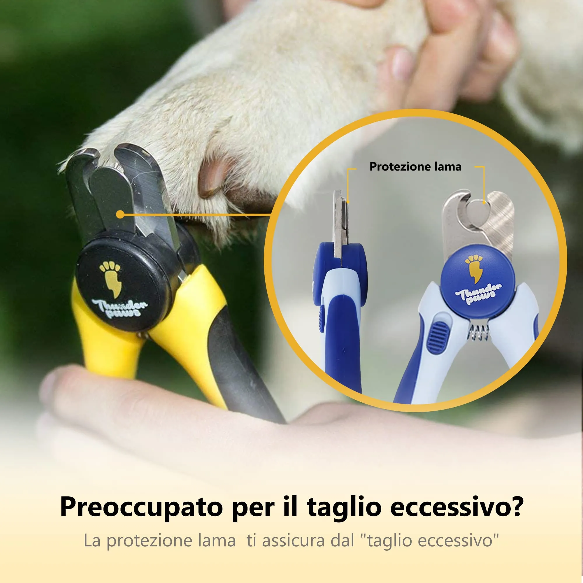 Thunderpaws Tagliaunghie per Cani Medio-Grande con Blocco di Protezione e Lima, Blu - immagine 8