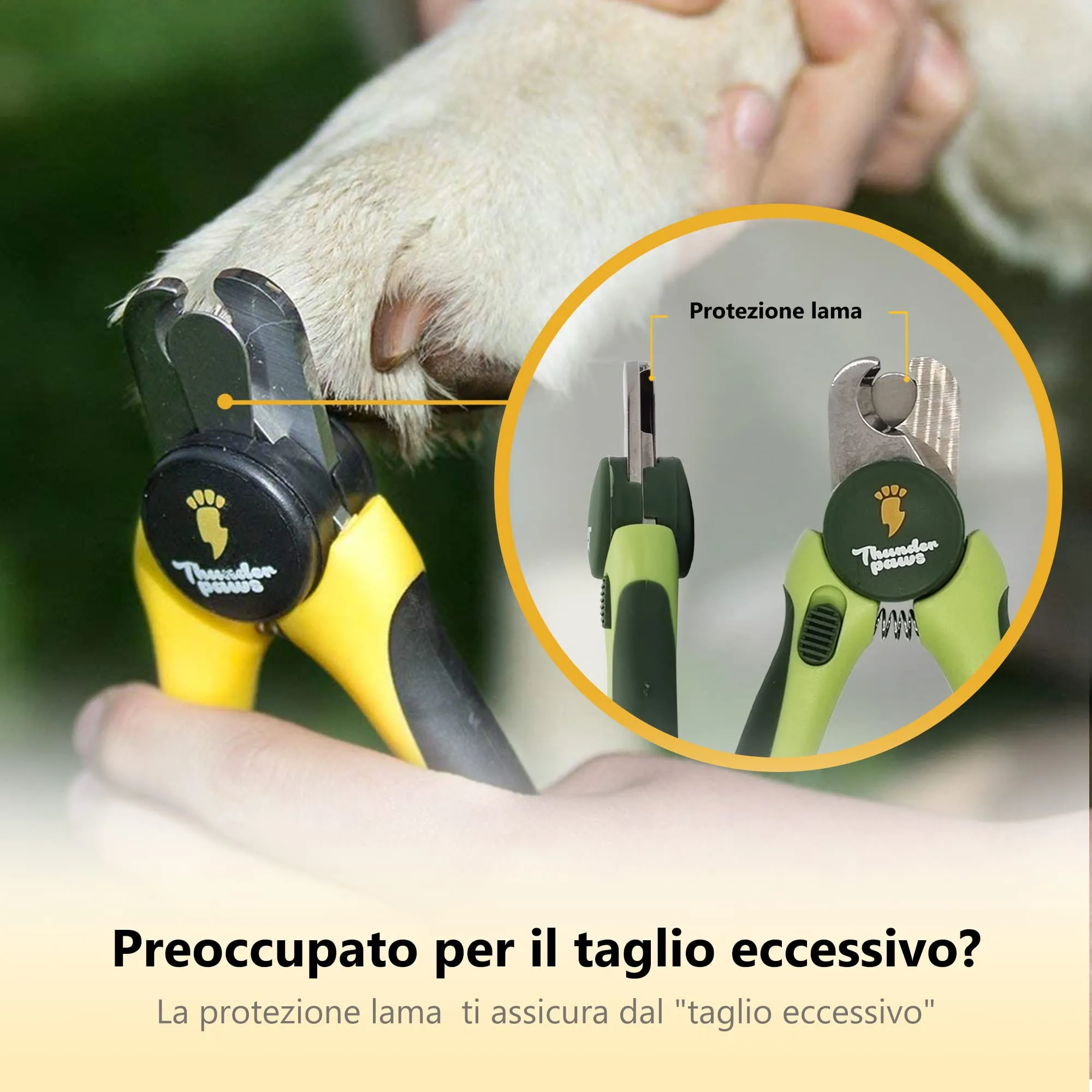 Thunderpaws Tagliaunghie per Cani con Blocco di Protezione, Serratura di Sicurezza e Lima per Unghie, Medio-Grande, Verde - immagine 8