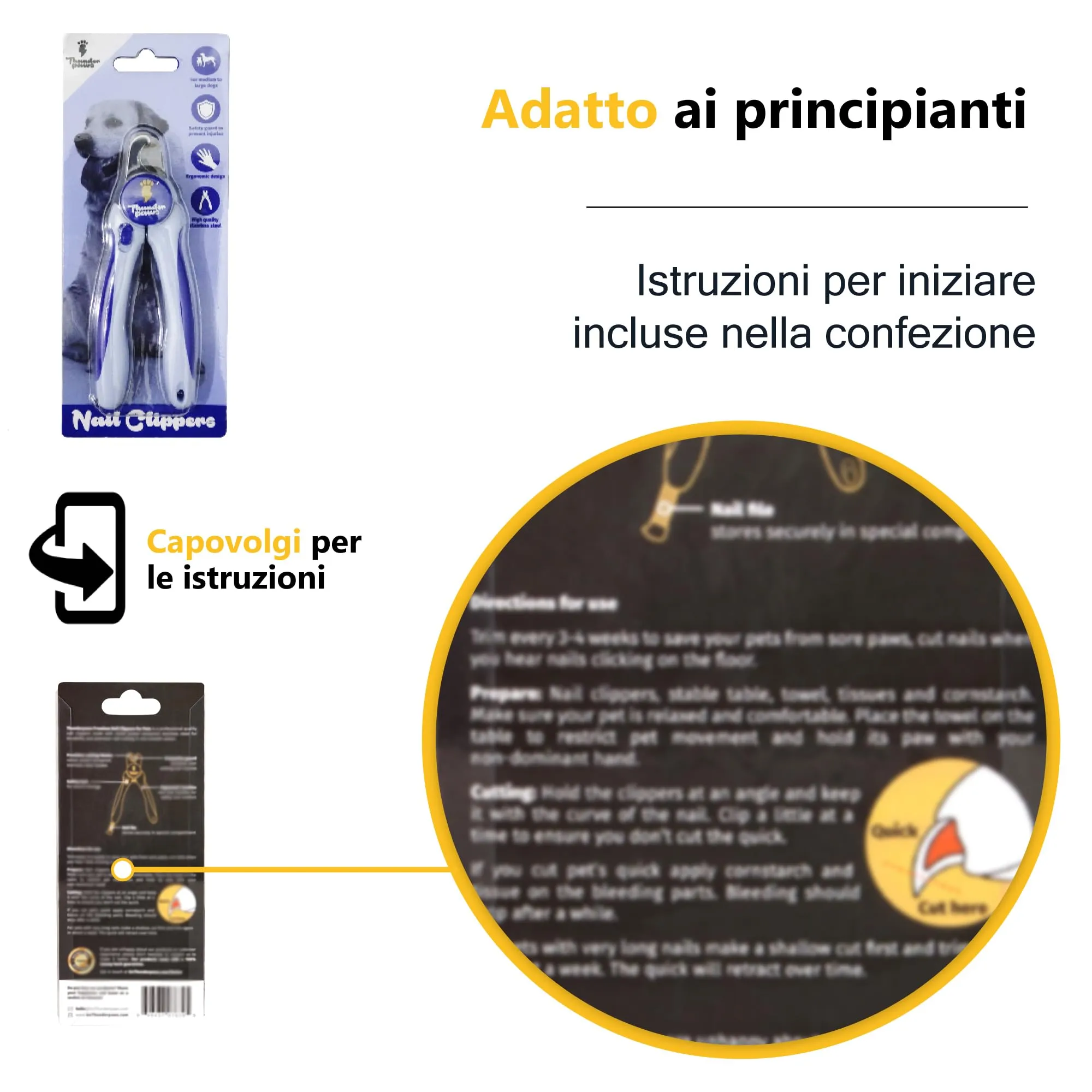 Thunderpaws Tagliaunghie per Cani con Blocco di Protezione, Serratura di Sicurezza e Lima per Unghie - immagine 4
