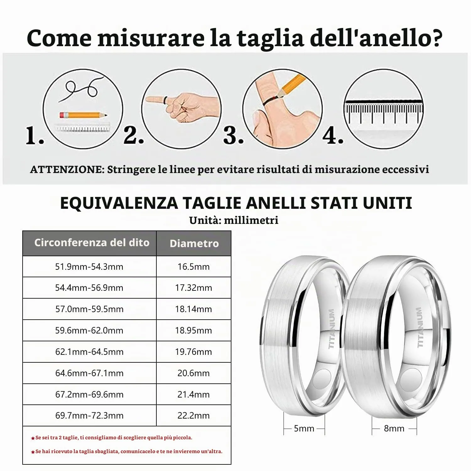 JEROOT Anello Magnetico in Titanio per Magnetoterapia, 5mm, Misura 24 - immagine 2