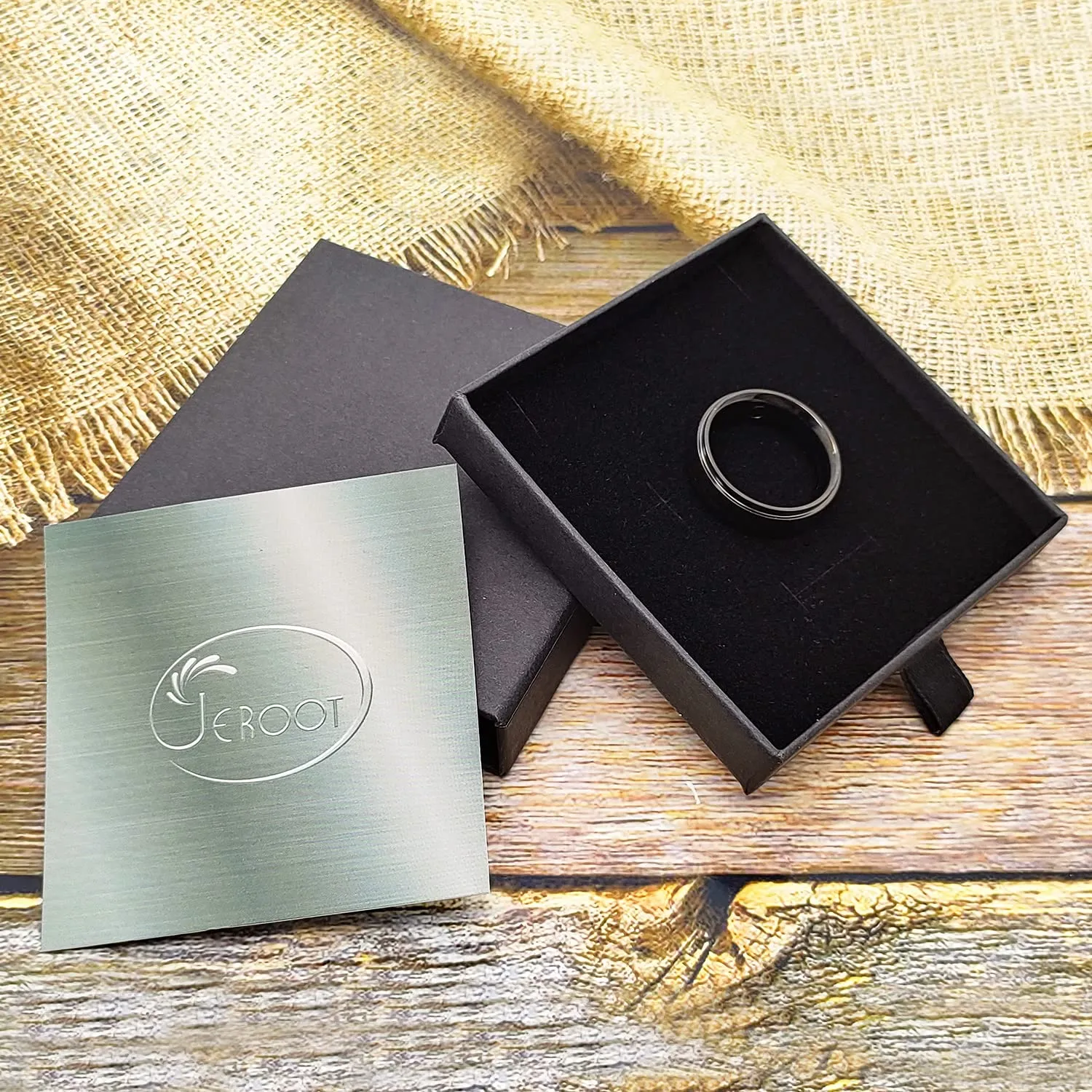 JEROOT Anello Magnetico in Titanio, Argento, 8mm, Misura 25 - immagine 8