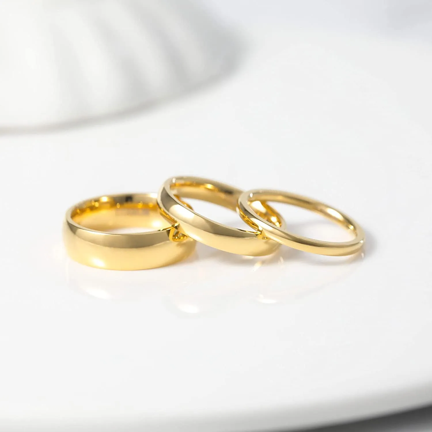 Zakk Anello in Titanio Lucido per Donna e Uomo, 4mm, Oro, Misura 13 (16,9) - immagine 3
