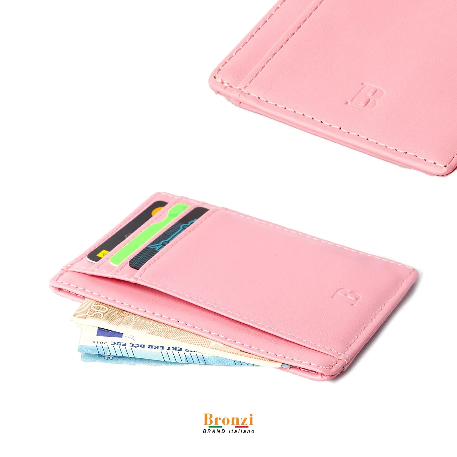 Bronzi Portafoglio Slim Porta Carte di Credito con Protezione RFID - immagine 4