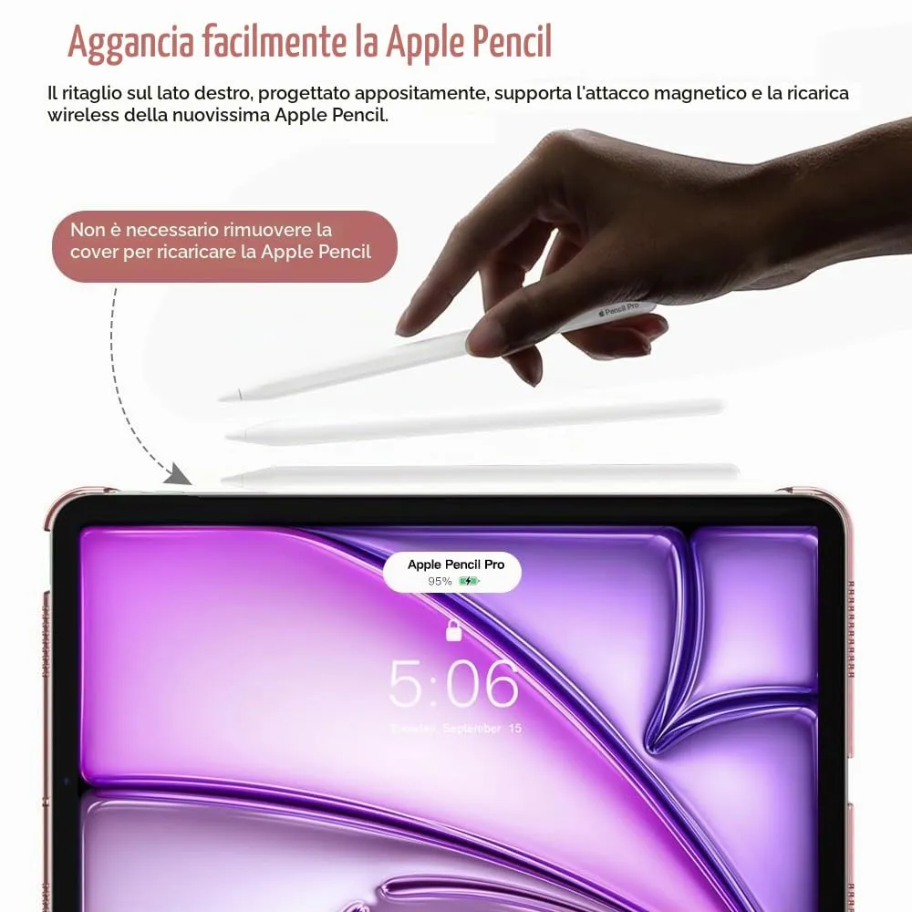 TiMOVO Cover per iPad Air 11" (M4/M3/M2), iPad Air 5ª/4ª Gen 10,9" - Oro Rosa - immagine 3