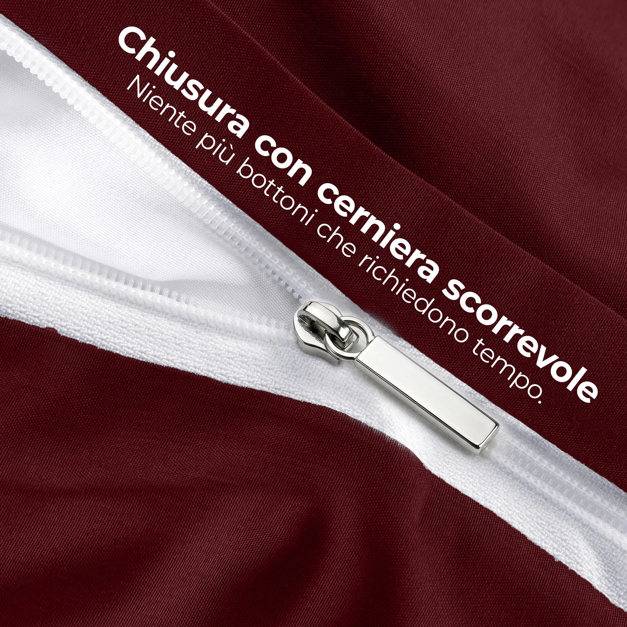 Utopia Bedding Set Copripiumino Matrimoniale 200x200 cm e 2 Federe 50x75 cm, Bordeaux - immagine 7