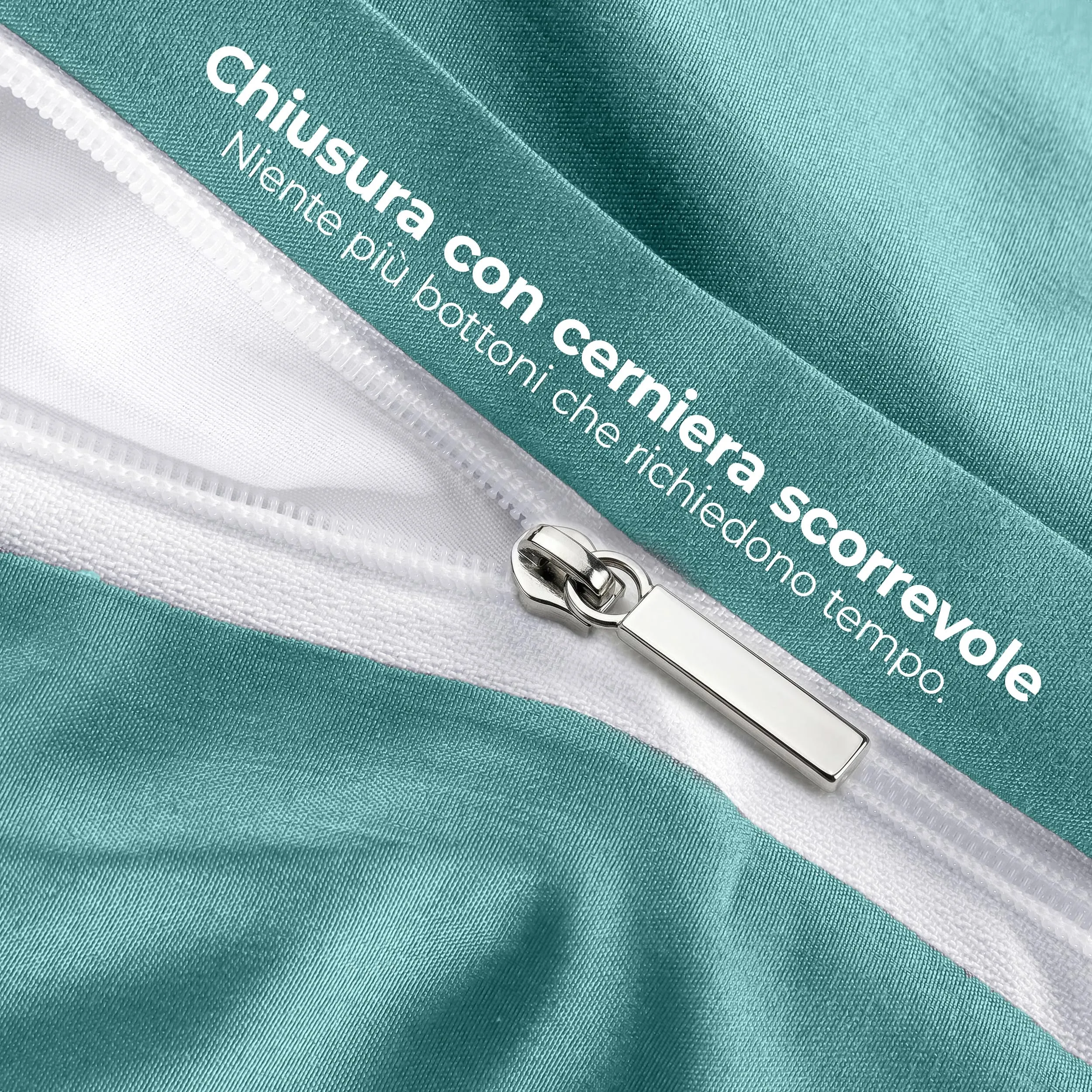 Utopia Bedding Set Copripiumino Singolo 135x200 cm e Federa 80x80 cm, Blu Spa - immagine 6