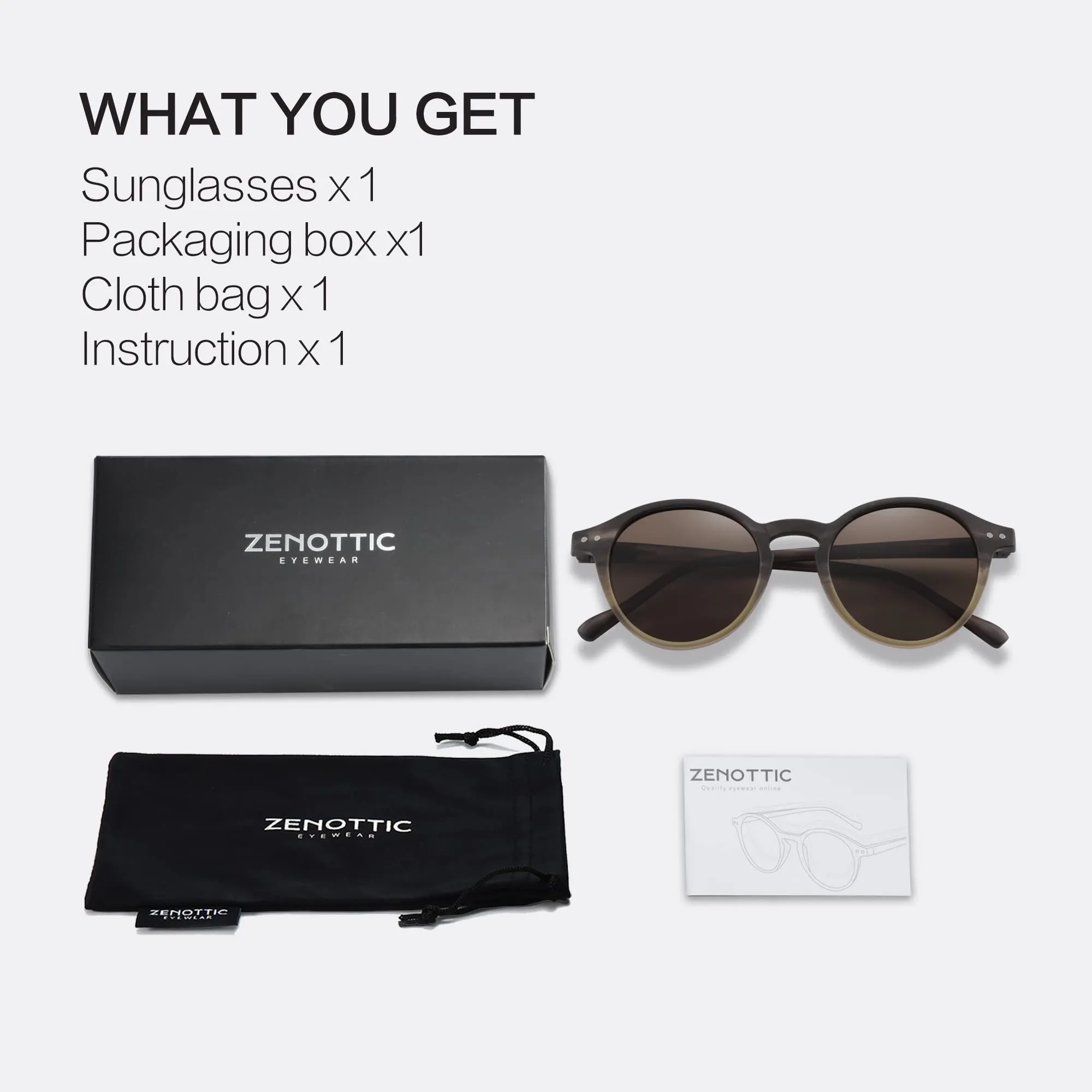 ZENOTTIC Occhiali da Sole Polarizzati Retrò Classici Rotondi UV400 per Uomo e Donna - immagine 7