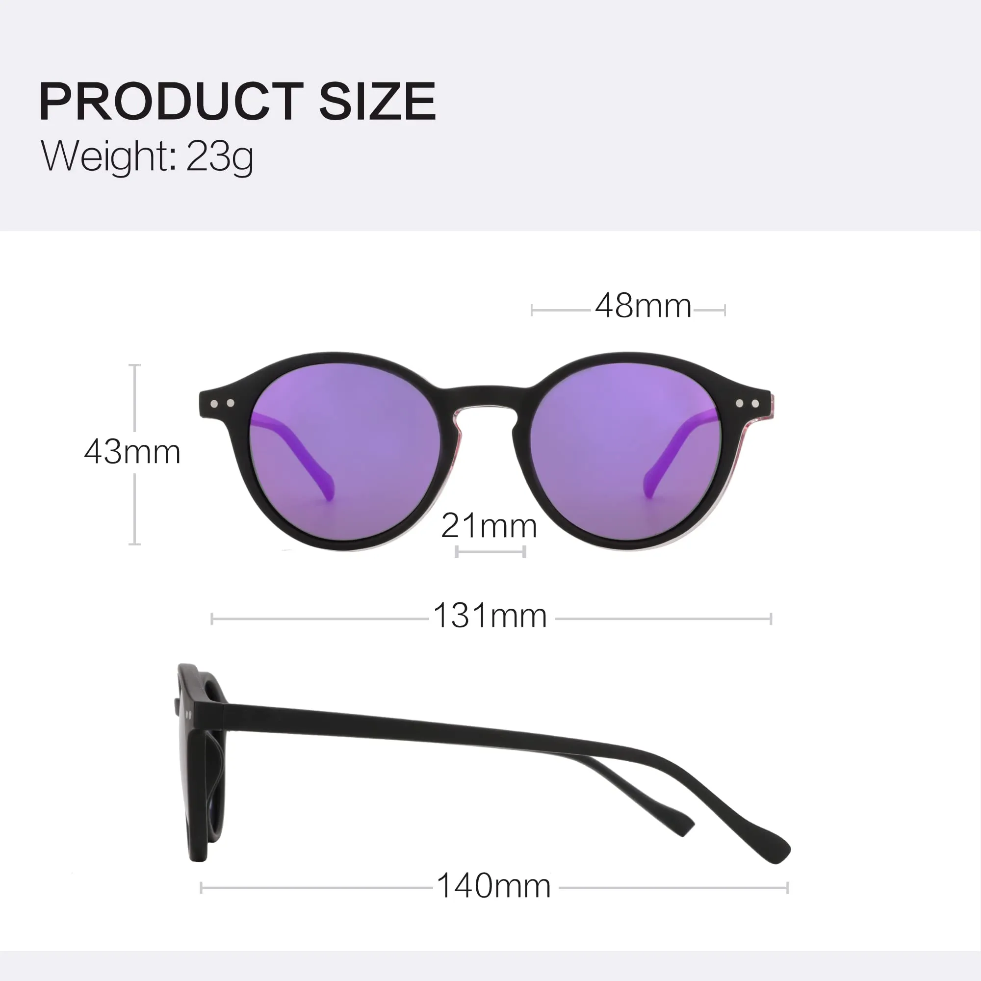 ZENOTTIC Occhiali da Sole Polarizzati Retrò Classici Rotondi Vintage UV400 per Uomo e Donna - immagine 6