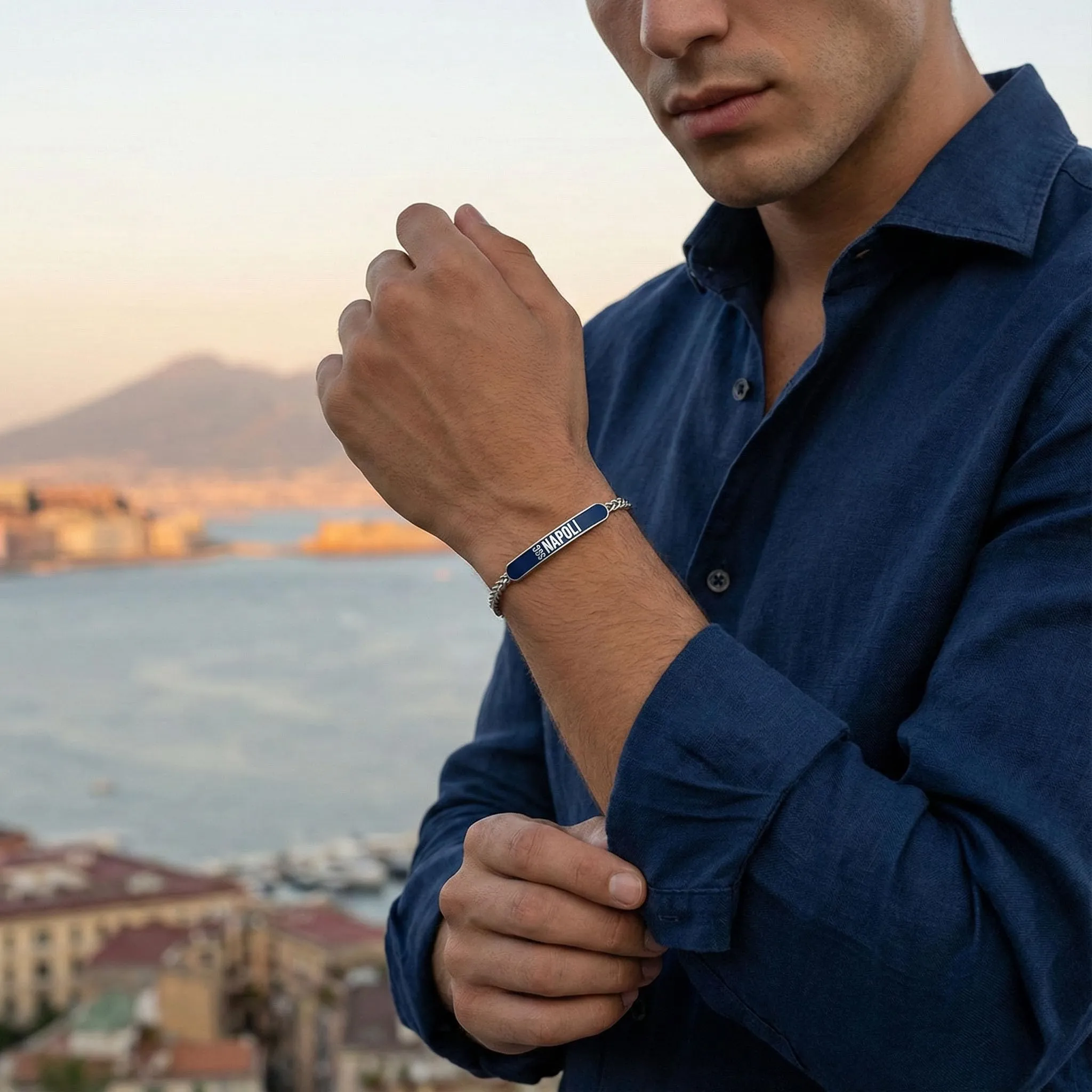Clondo Bracciale SSC Napoli in Acciaio - Classic Azzurro - immagine 2