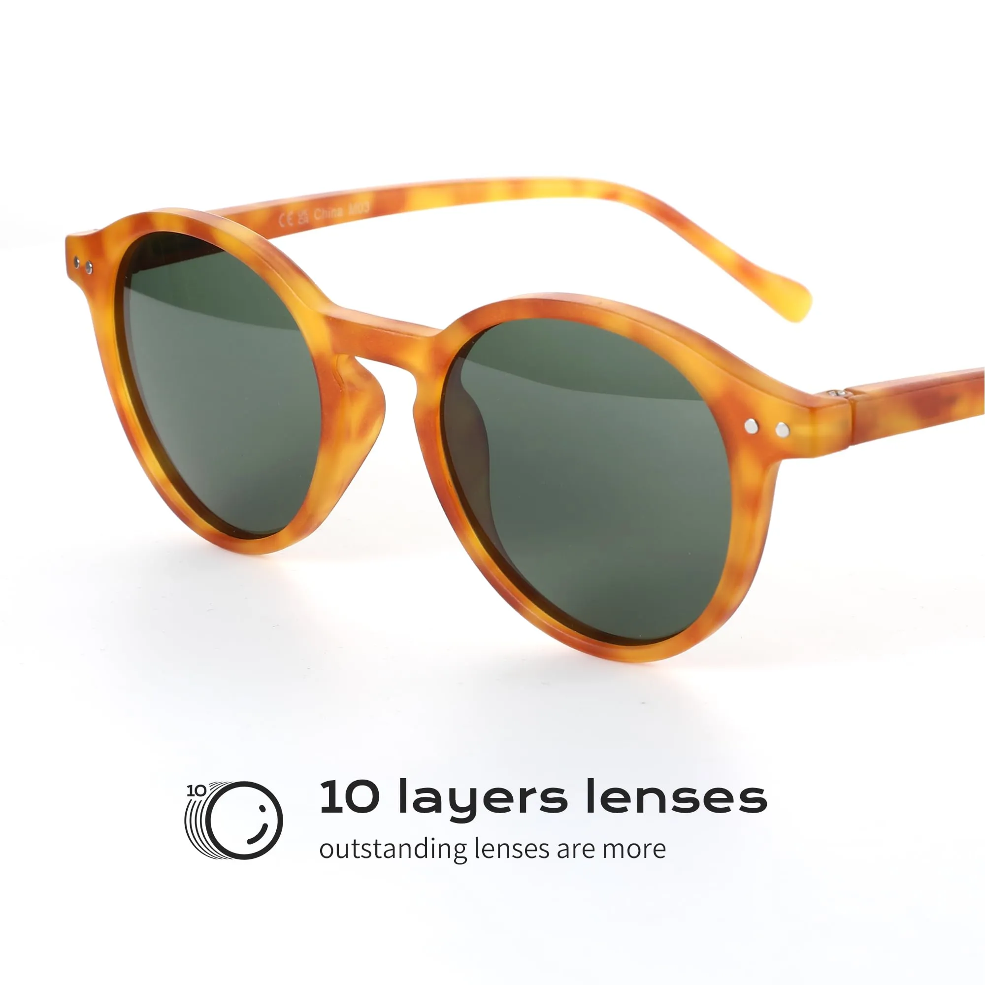 ZENOTTIC Occhiali da Sole Polarizzati Retrò Rotondi Vintage UV400 per Uomo e Donna - immagine 3